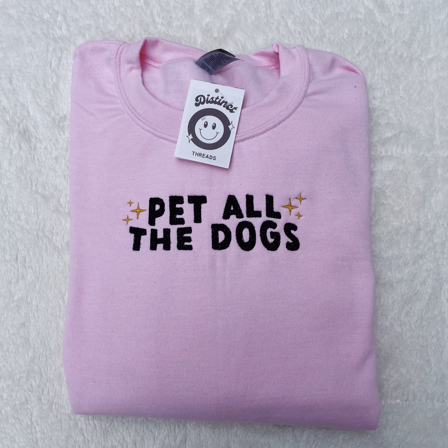 Pet All The Dogs Embroidered Crewneck Sweatshirt