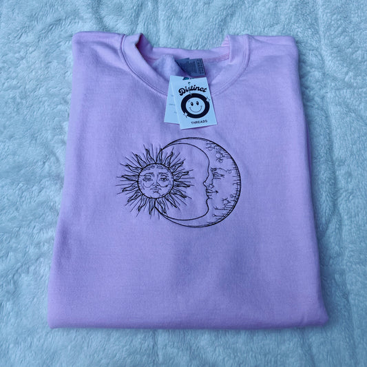 Sun & Moon Embroidered Crewneck Sweatshirt