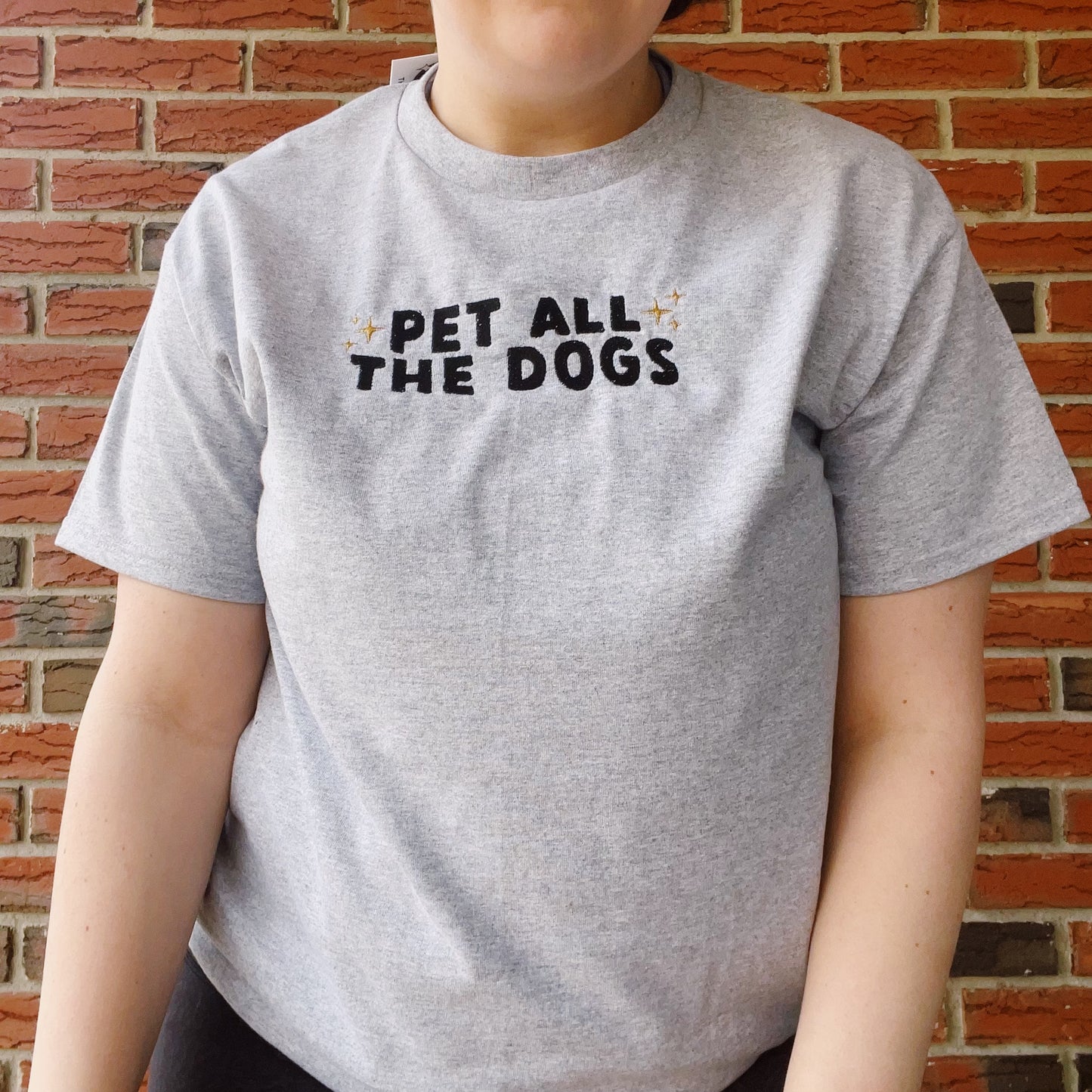 Pet All The Dogs Embroidered T-Shirt