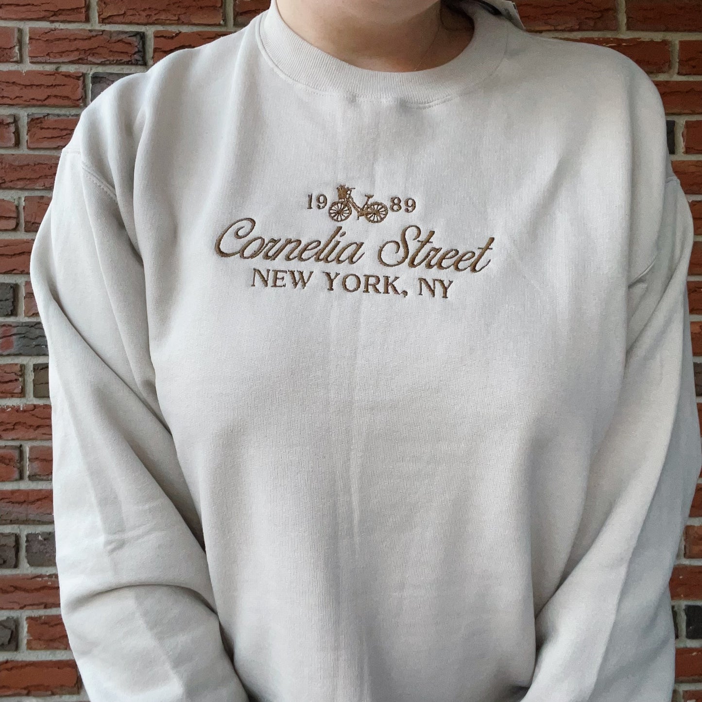 Cornelia Street New York Taylor Inspired Embroidered Crewneck Sweatshirt