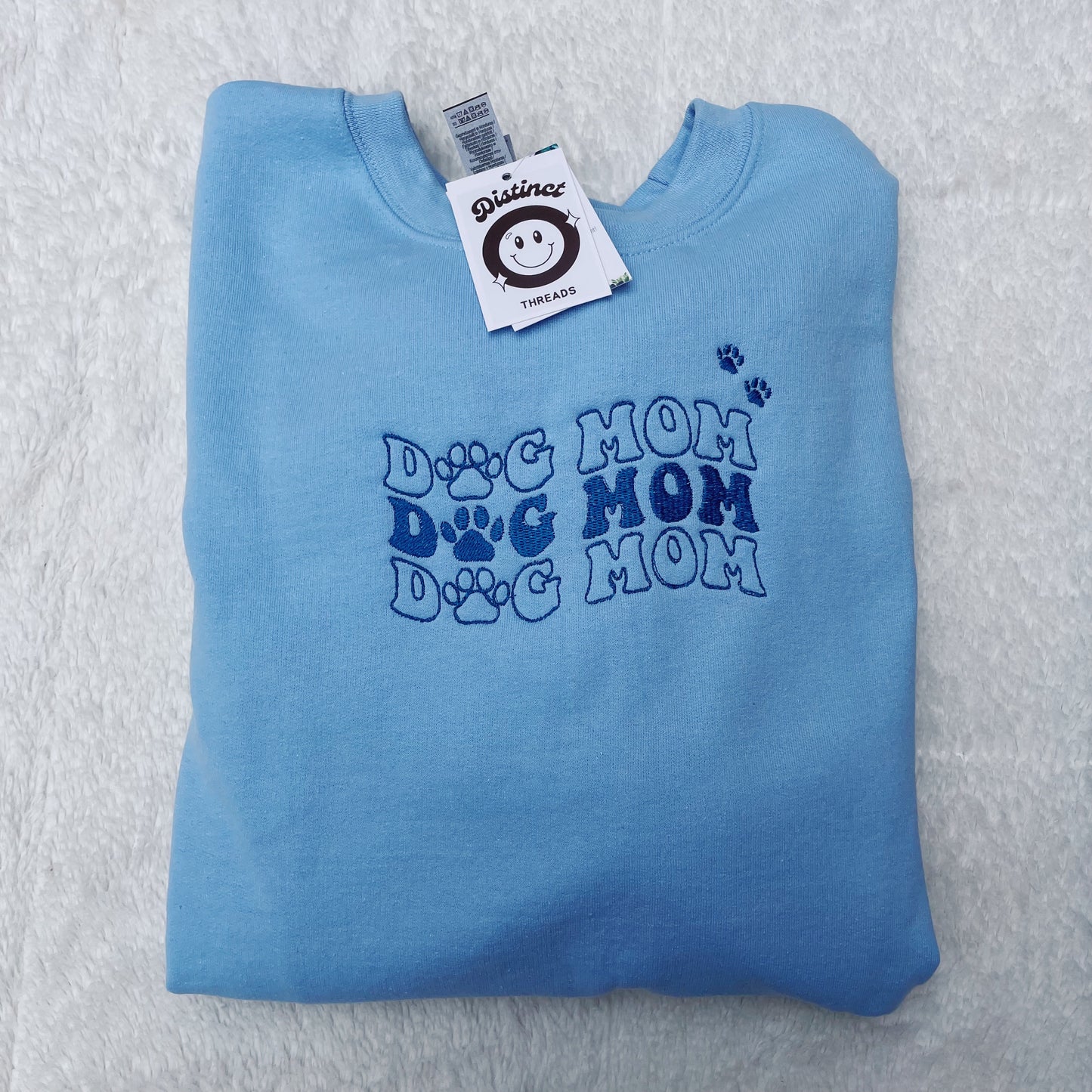 Dog Mom Embroidered Crewneck Sweatshirt