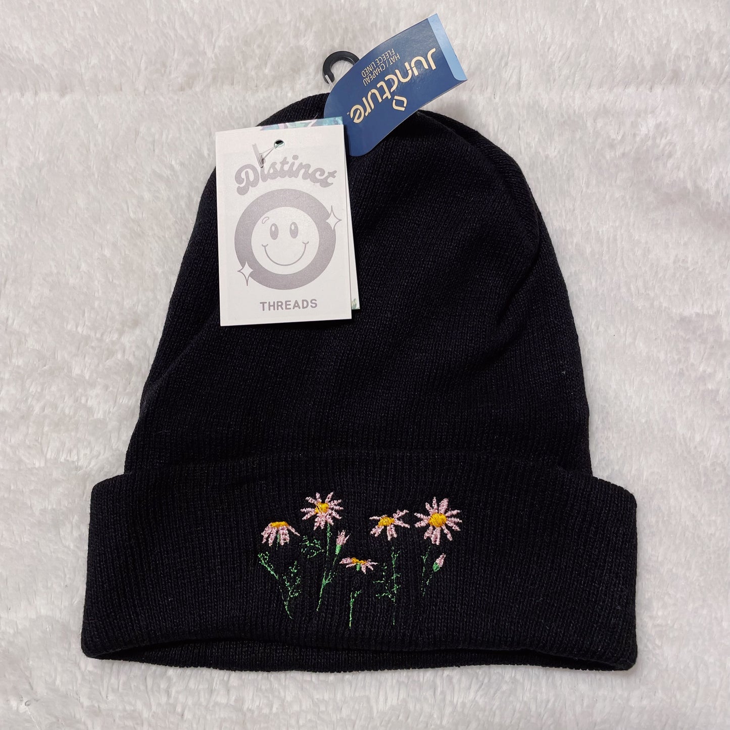 Dainty Flowers Embroidered Beanie