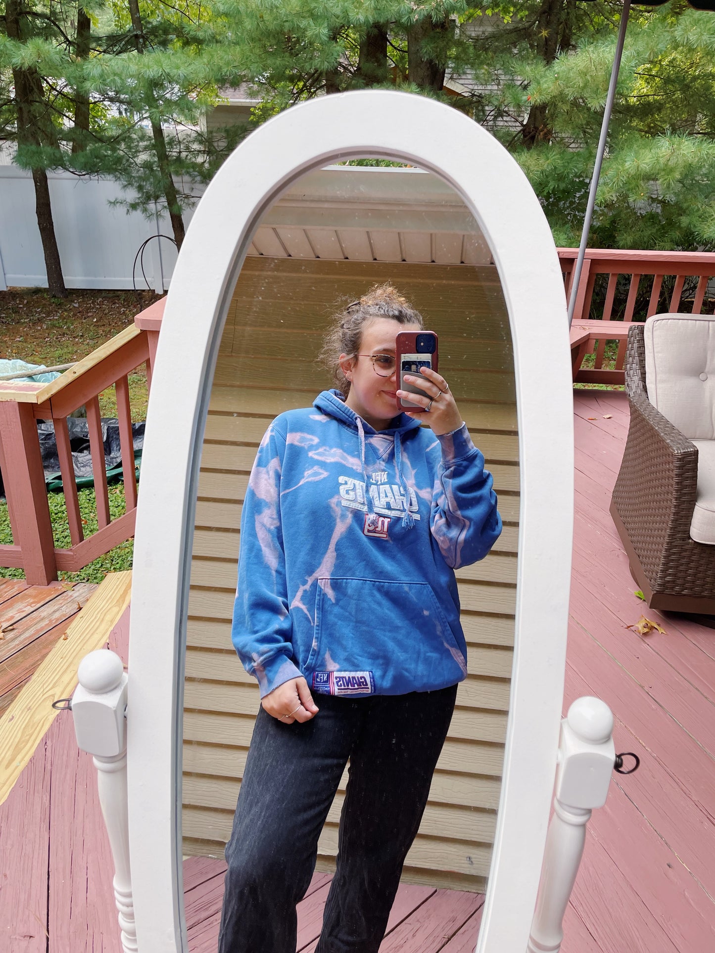 New York Giants Bleach-dyed Hoodie - Size M/L