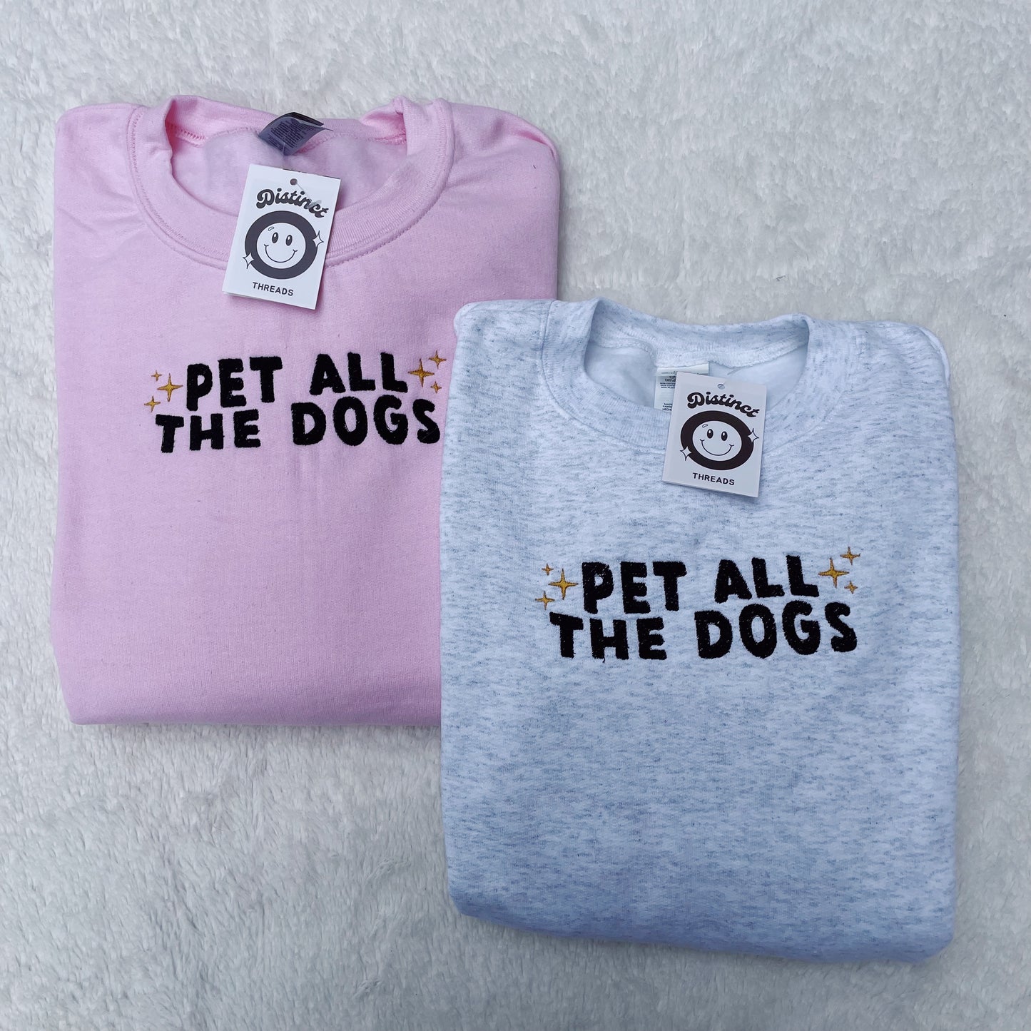 Pet All The Dogs Embroidered Crewneck Sweatshirt