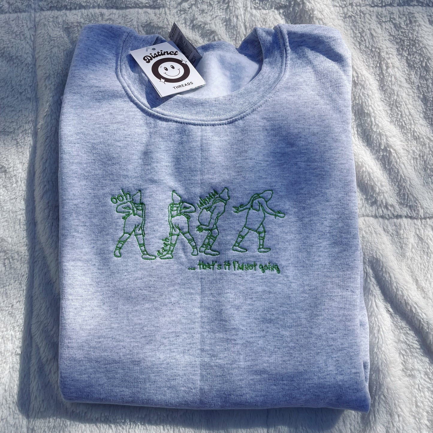 That's It I'm Not Going Grinch Inspired Embroidered Crewneck Sweatshirt