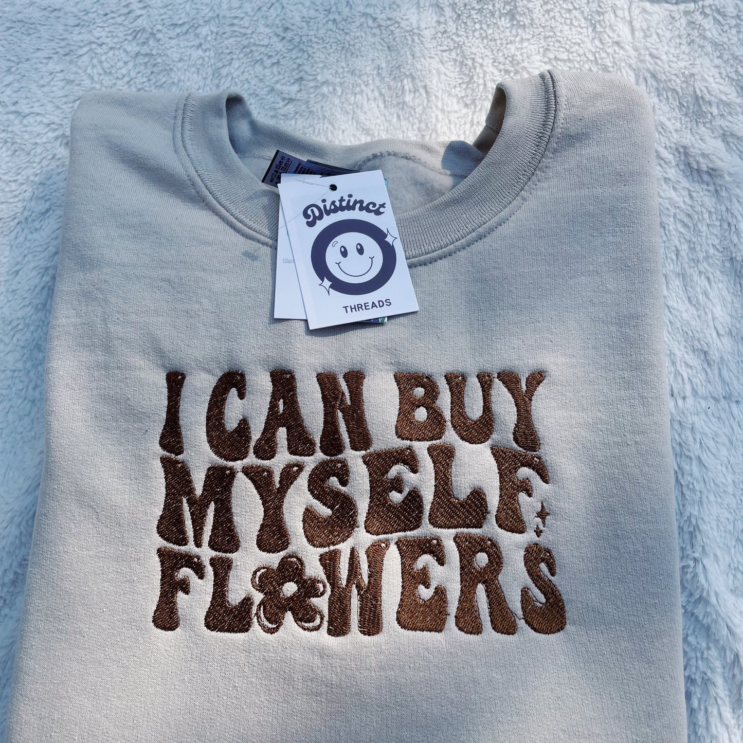 I Can Buy Myself Flowers Miley Inspired Embroidered Crewneck Sweatshirt