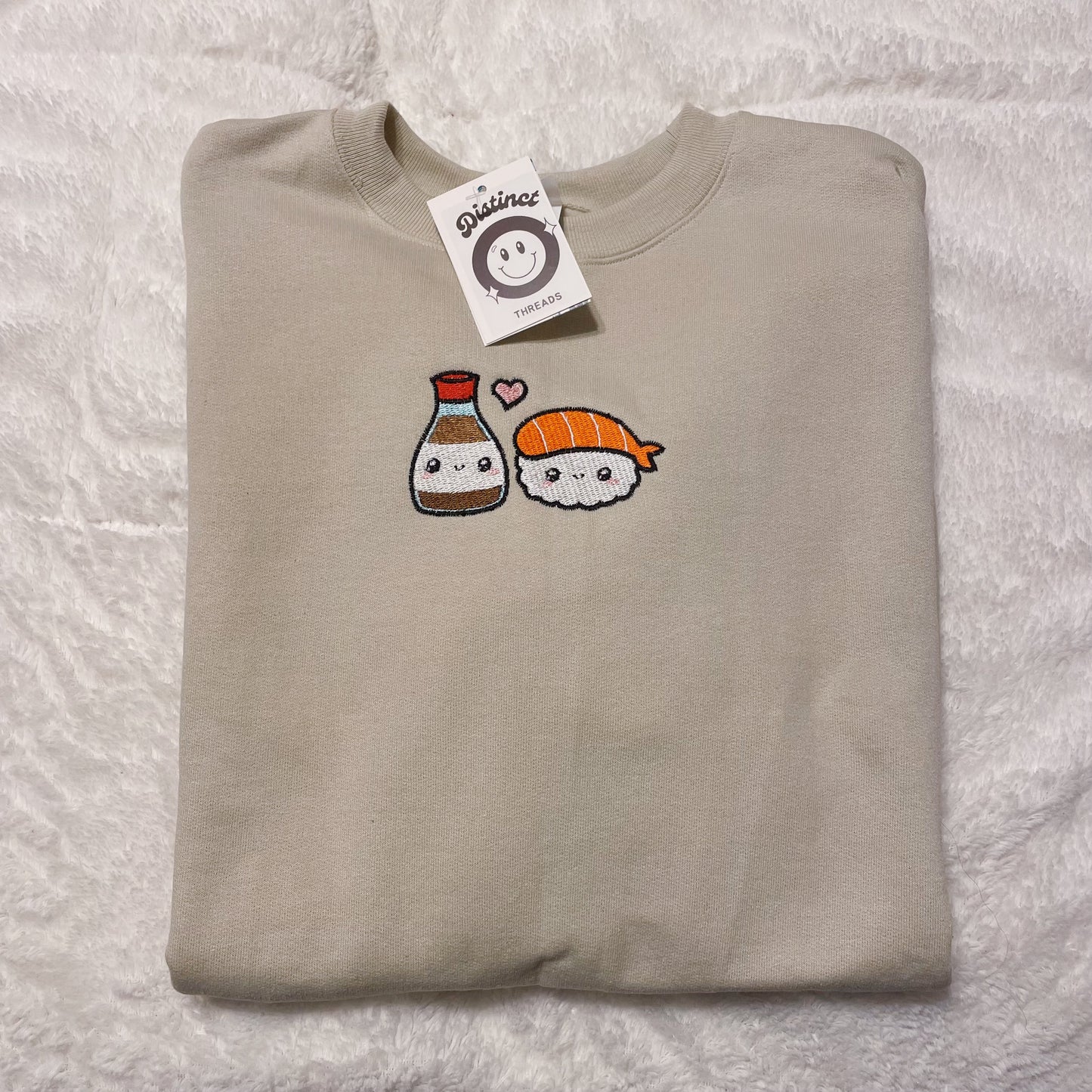 Sushi & Soy Sauce Embroidered Crewneck Sweatshirt