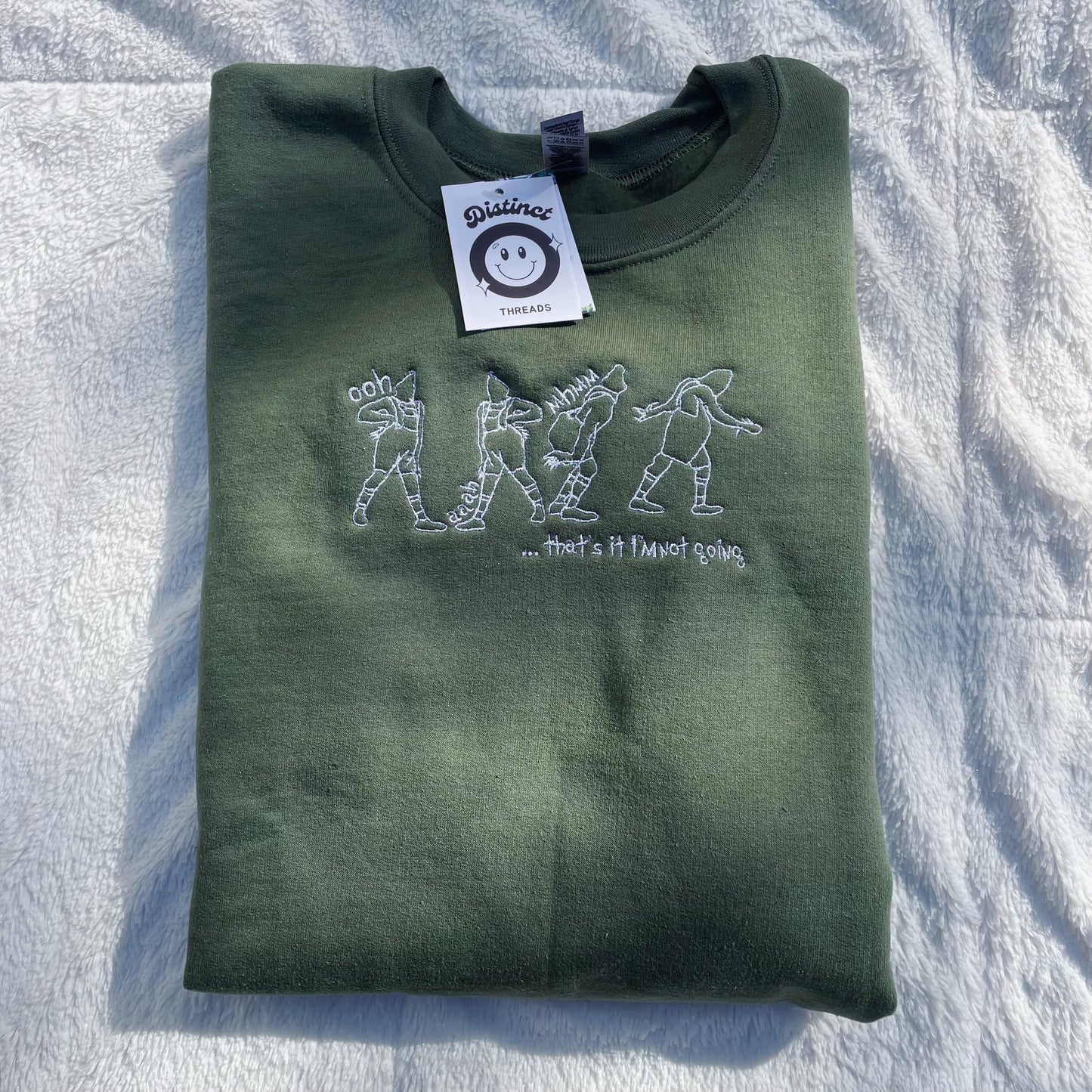 That's It I'm Not Going Grinch Inspired Embroidered Crewneck Sweatshirt