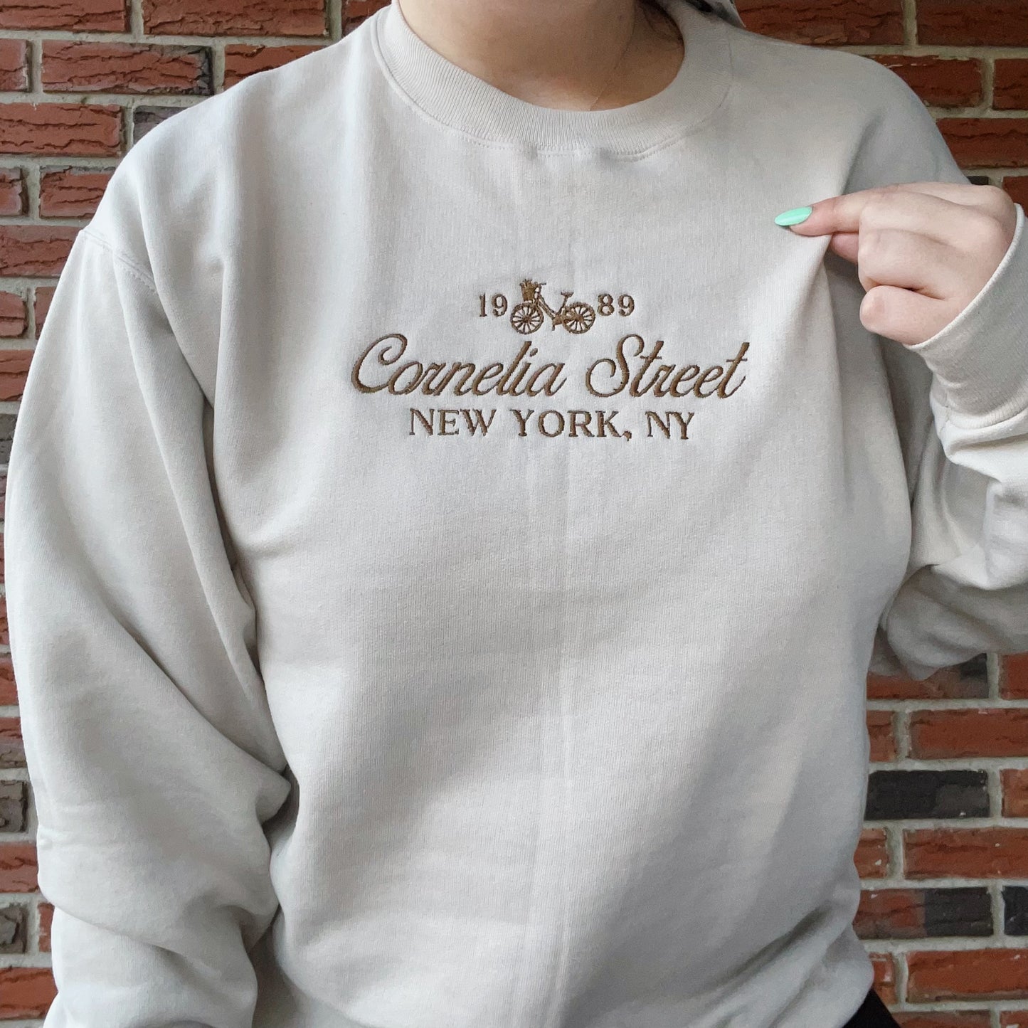 Cornelia Street New York Taylor Inspired Embroidered Crewneck Sweatshirt