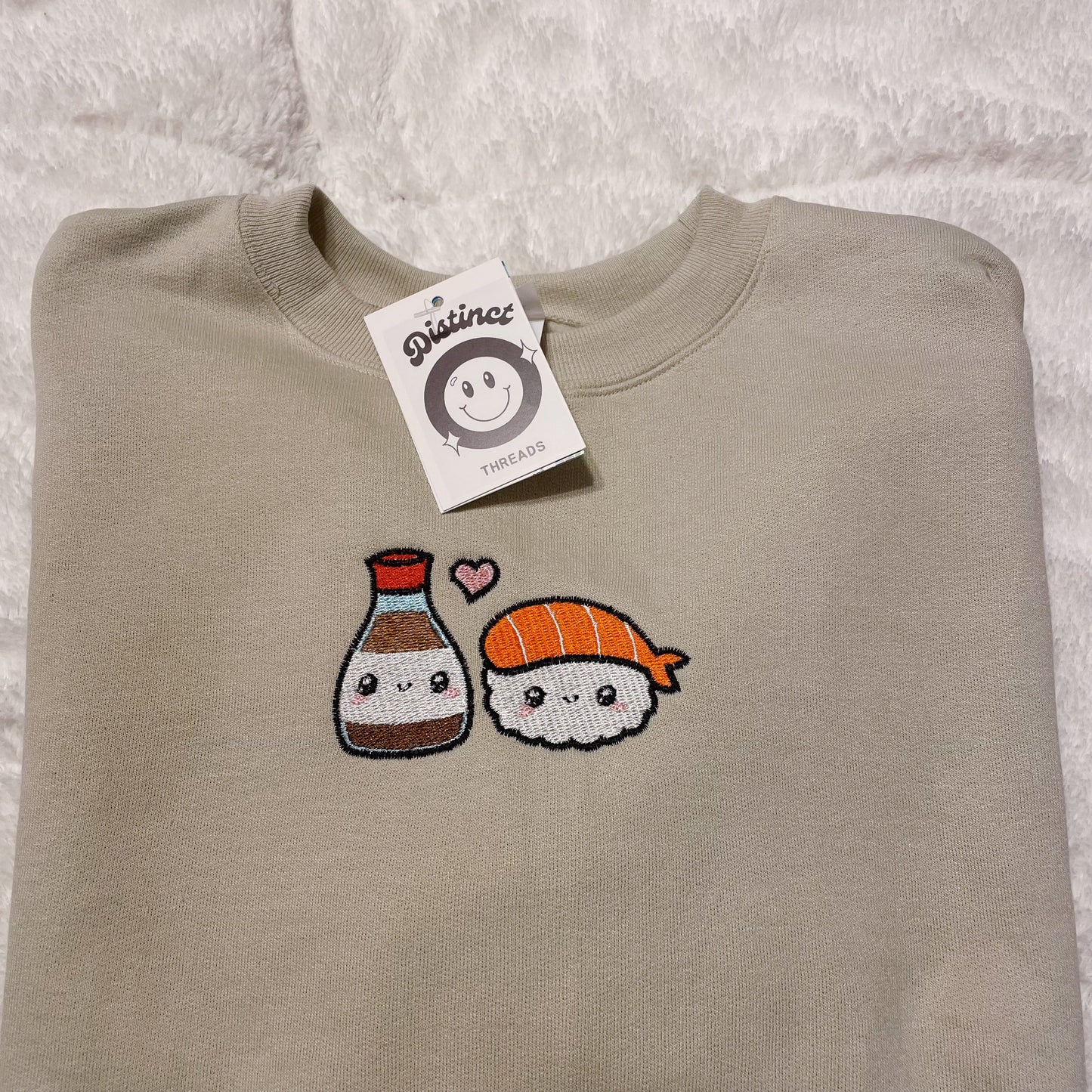 Sushi & Soy Sauce Embroidered Crewneck Sweatshirt