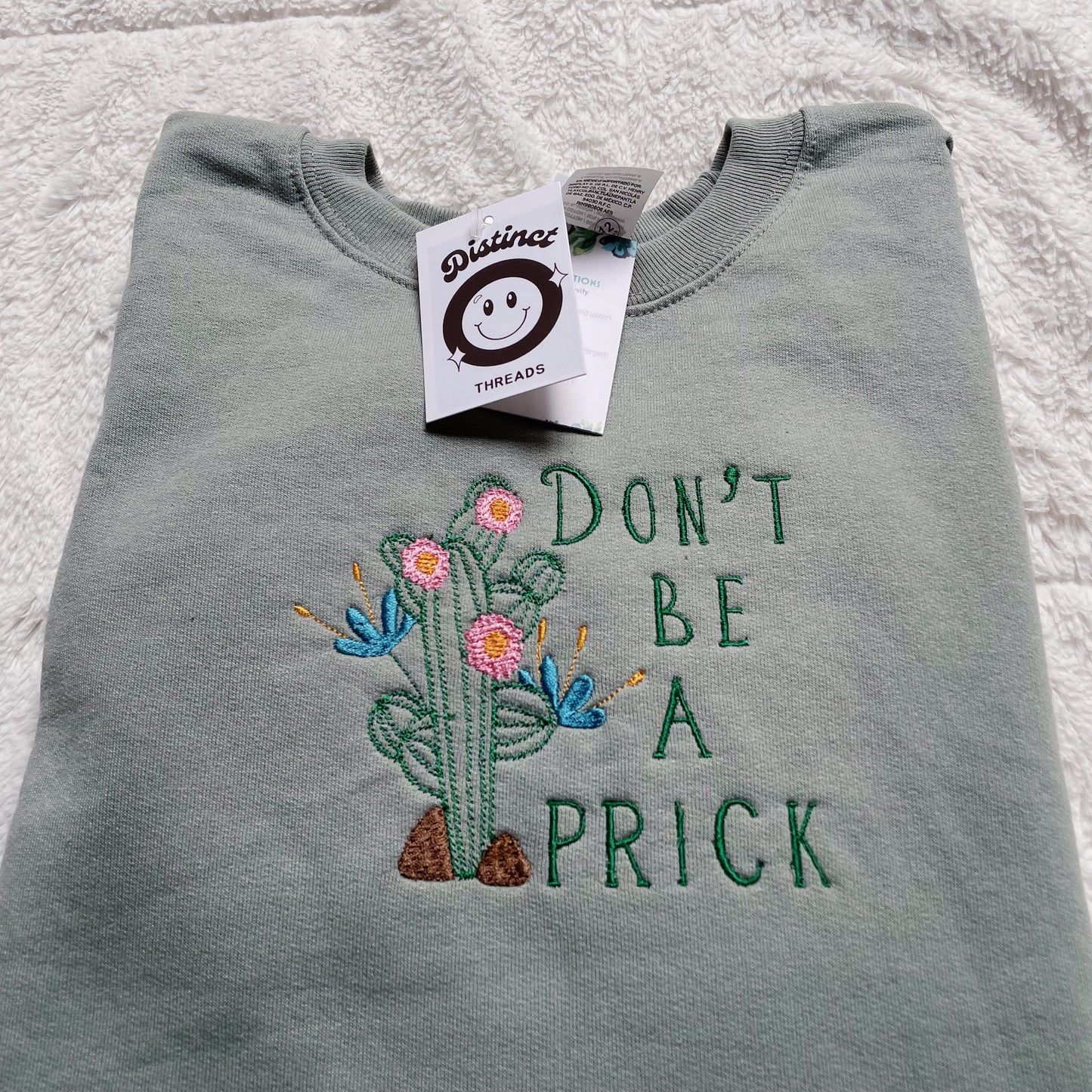 Don't Be A Prick Cactus Embroidered Crewneck Sweatshirt