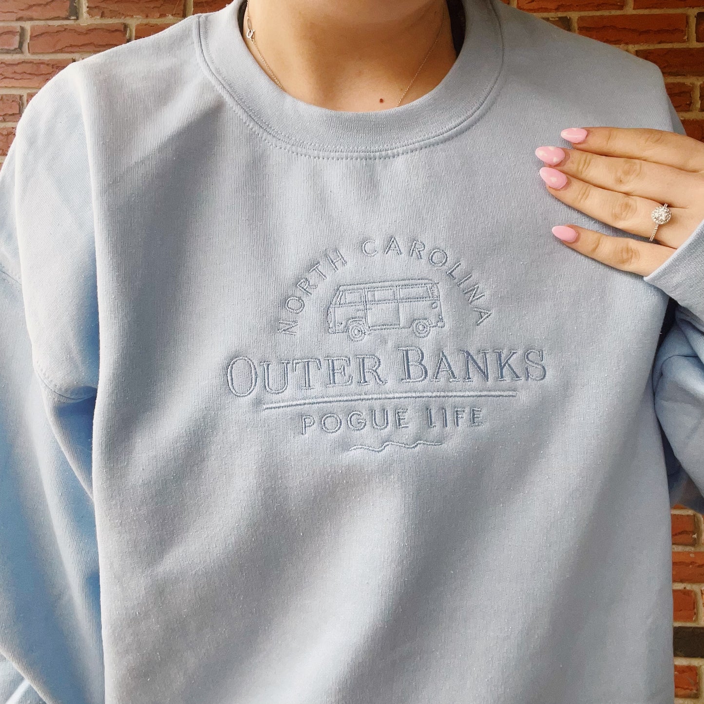 OBX Inspired Pogue Life Embroidered Crewneck Sweatshirt