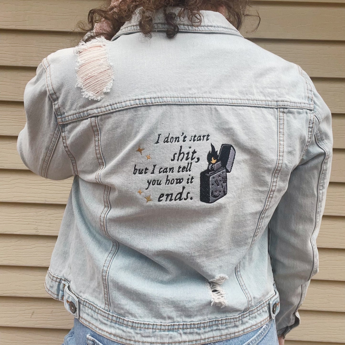 Taylor Inspired Vigilante Sh*t Inspired Jean Jacket - Size Large