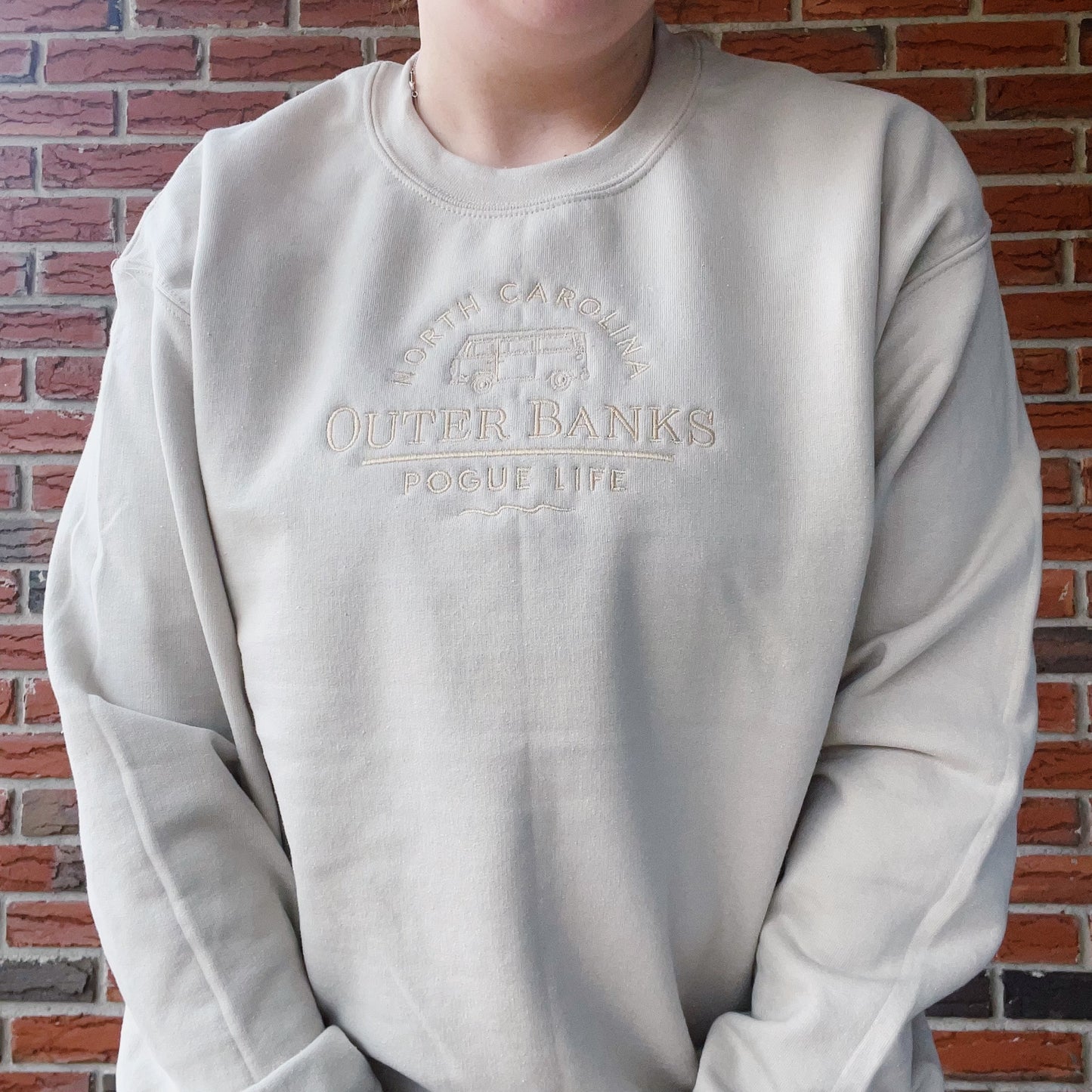 OBX Inspired Pogue Life Embroidered Crewneck Sweatshirt