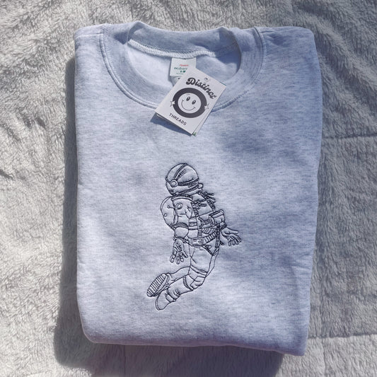 Astronaut Embroidered Crewneck Sweatshirt