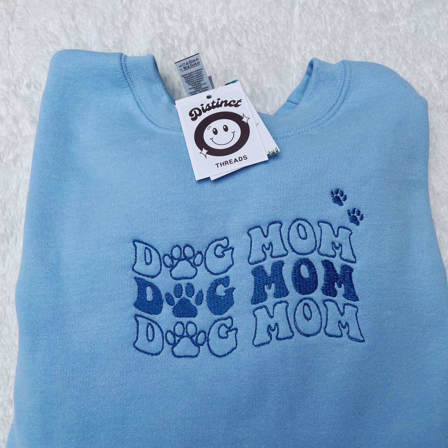 Dog Mom Embroidered Crewneck Sweatshirt