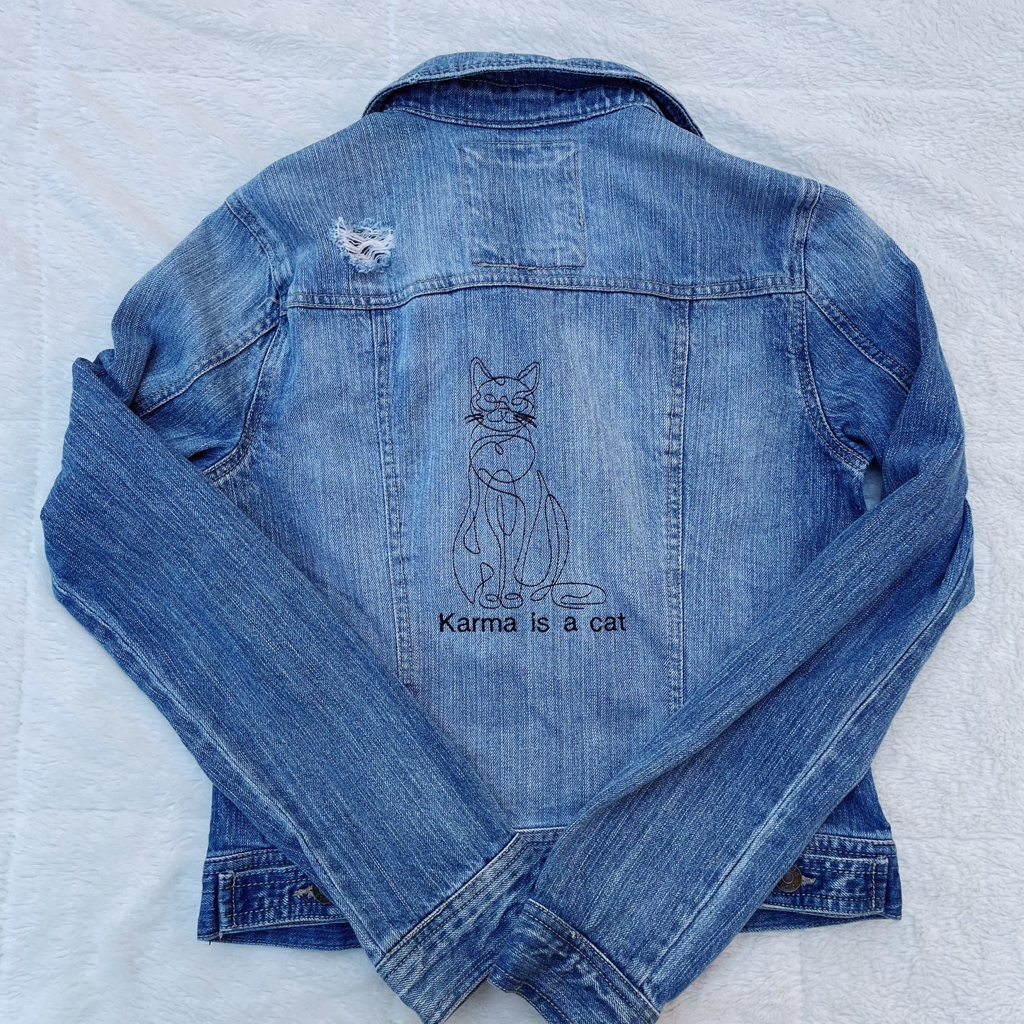 Taylor Inspired Karma Jean Jacket - Size Medium