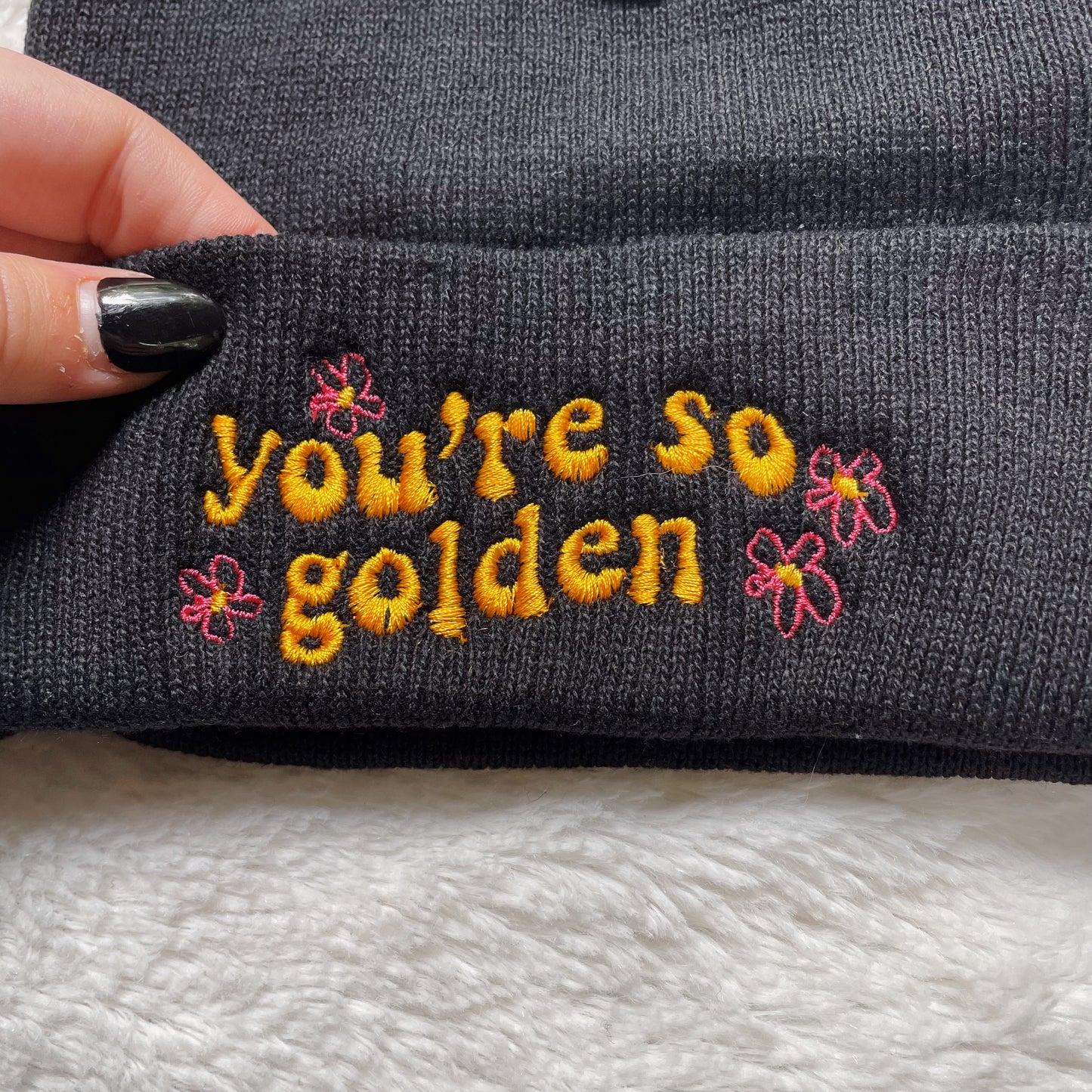 Harry Styles You're So Golden Inspired Embroidered Beanie