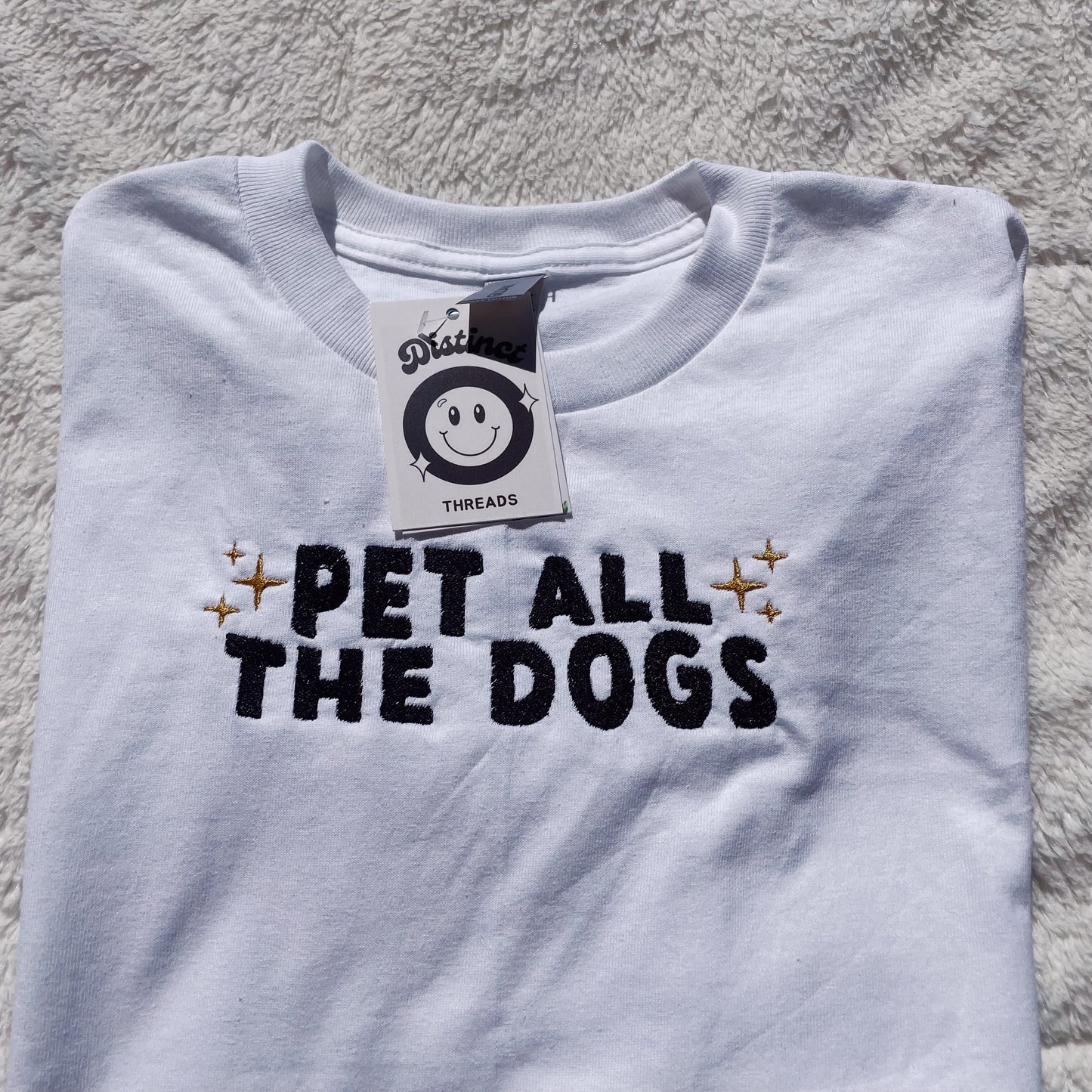 Pet All The Dogs Embroidered T-Shirt