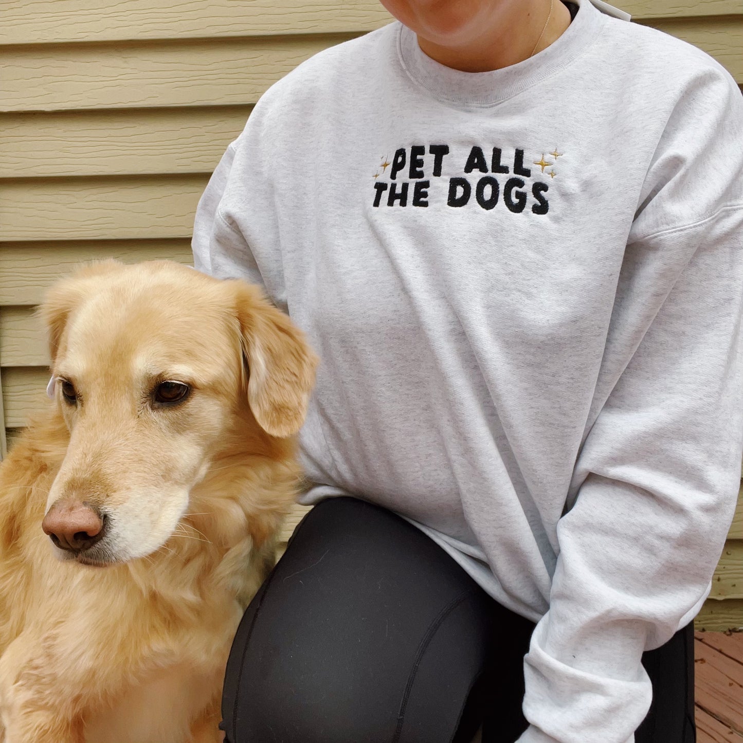 Pet All The Dogs Embroidered Crewneck Sweatshirt