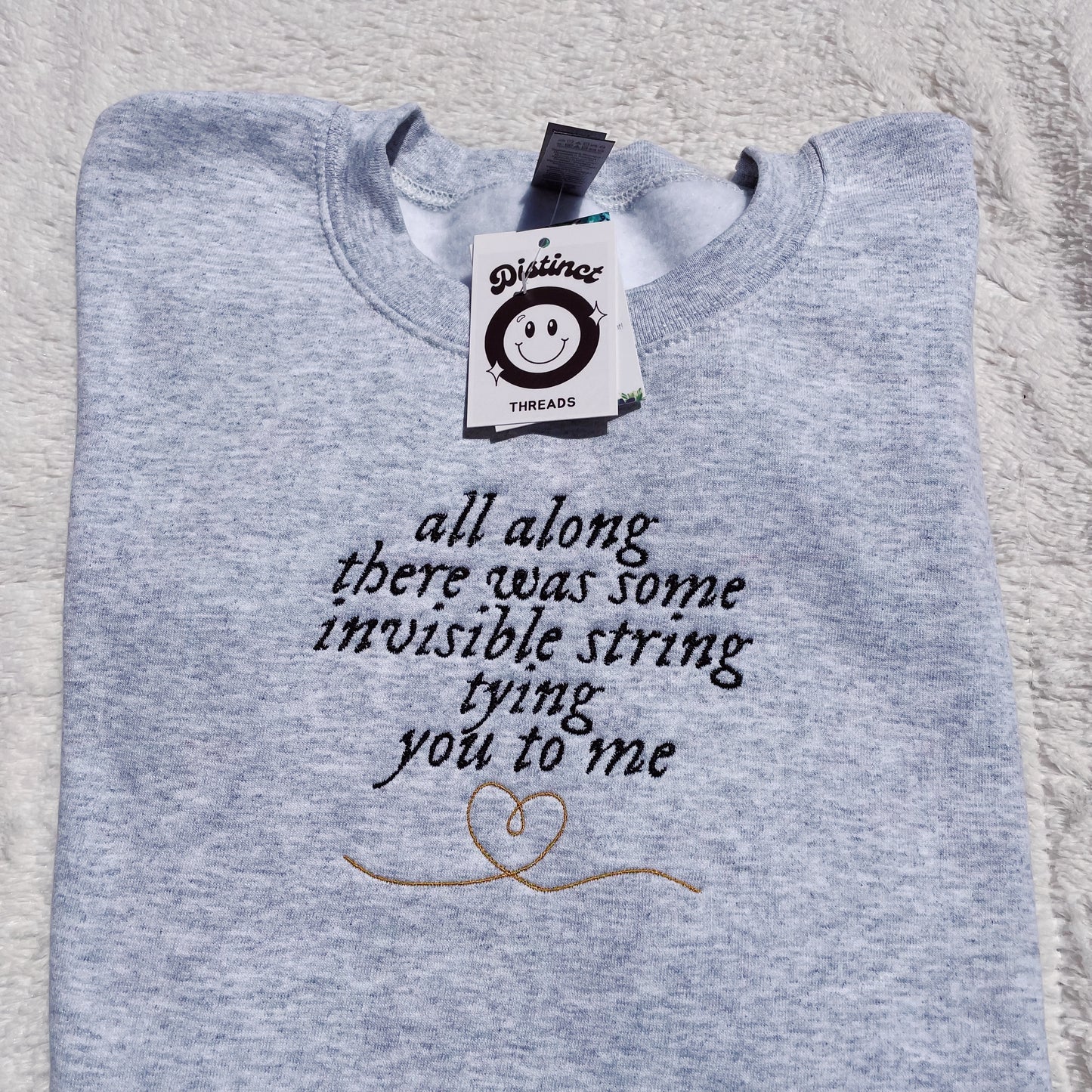 Invisible String Taylor Inspired Embroidered Crewneck Sweatshirt