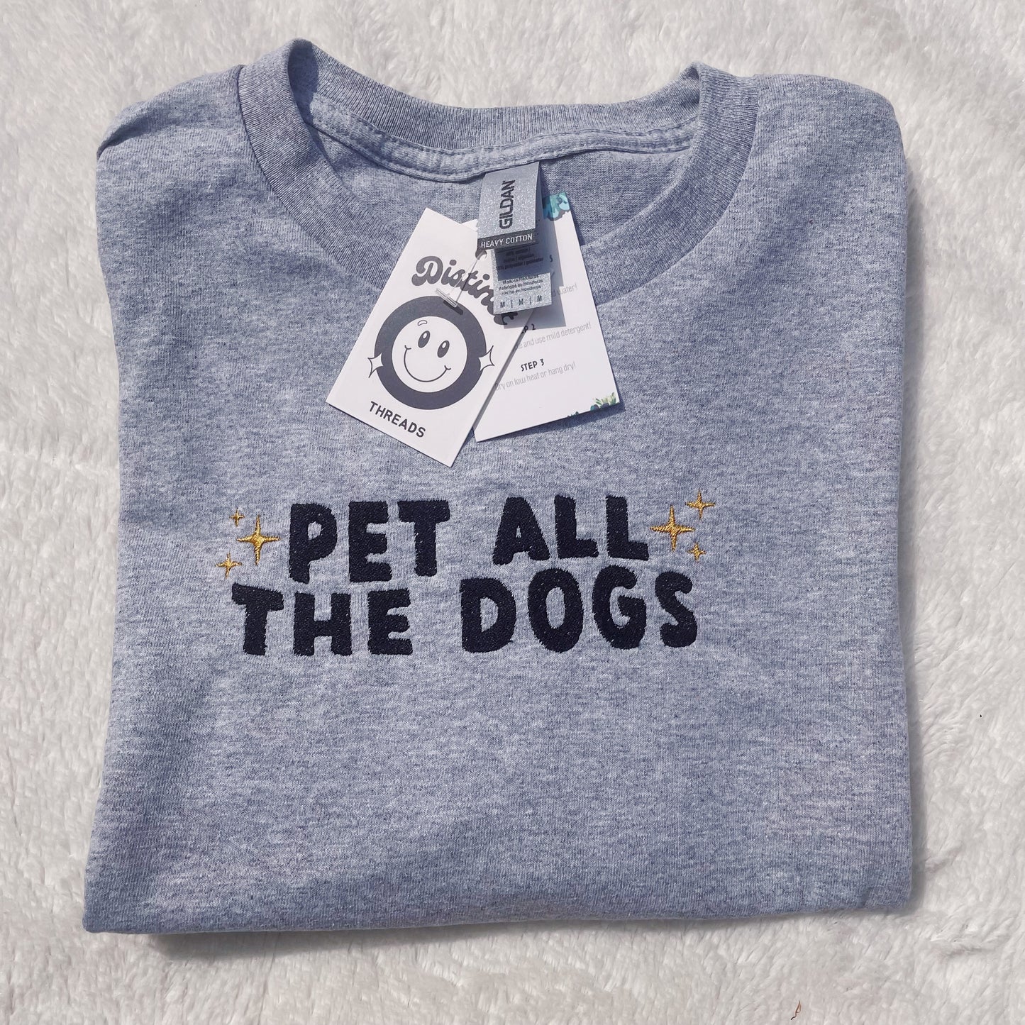 Pet All The Dogs Embroidered T-Shirt