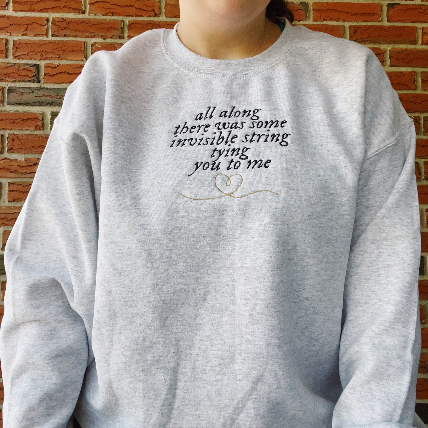 Invisible String Taylor Inspired Embroidered Crewneck Sweatshirt