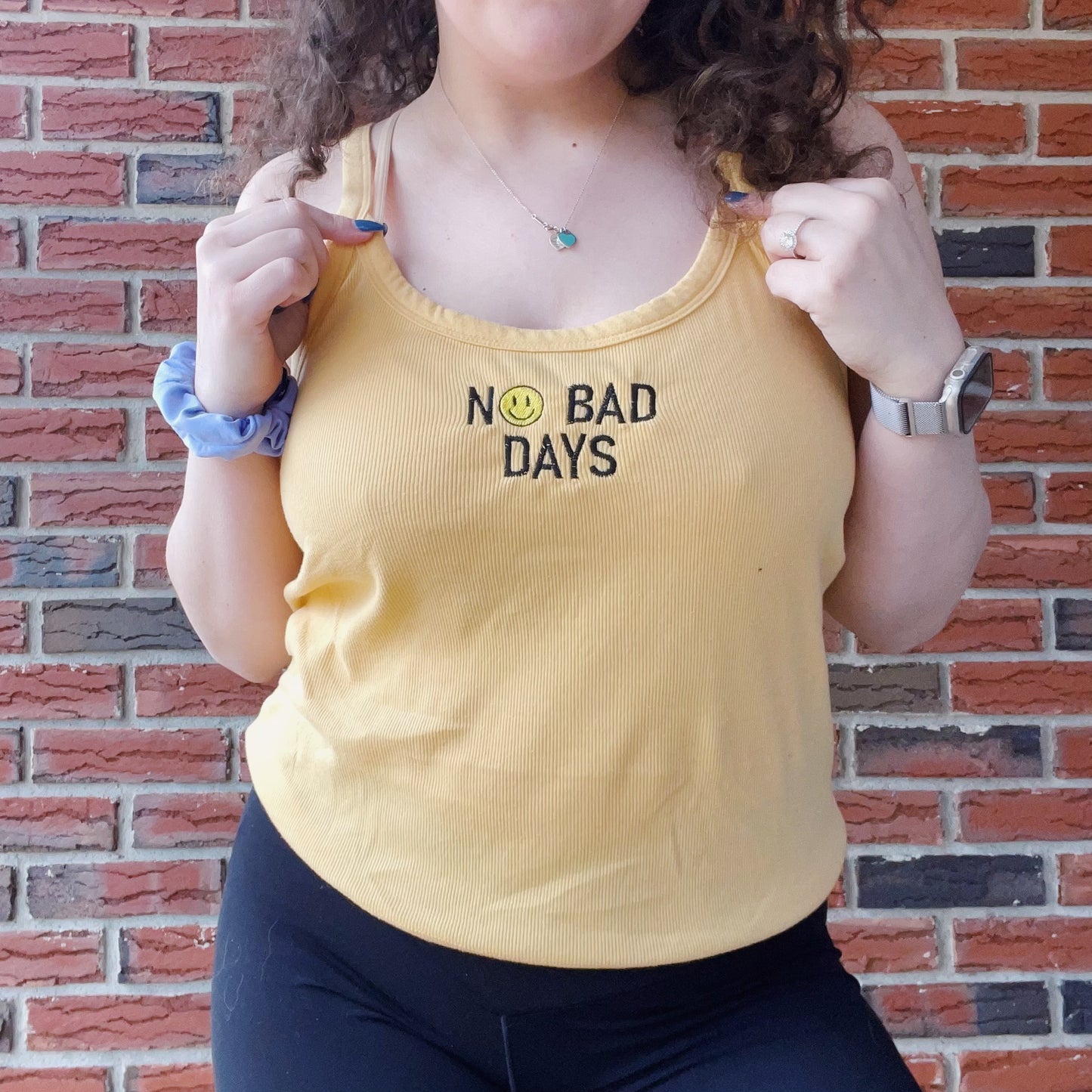 No Bad Days Wild Fable Embroidered Cropped Tank - Size XL