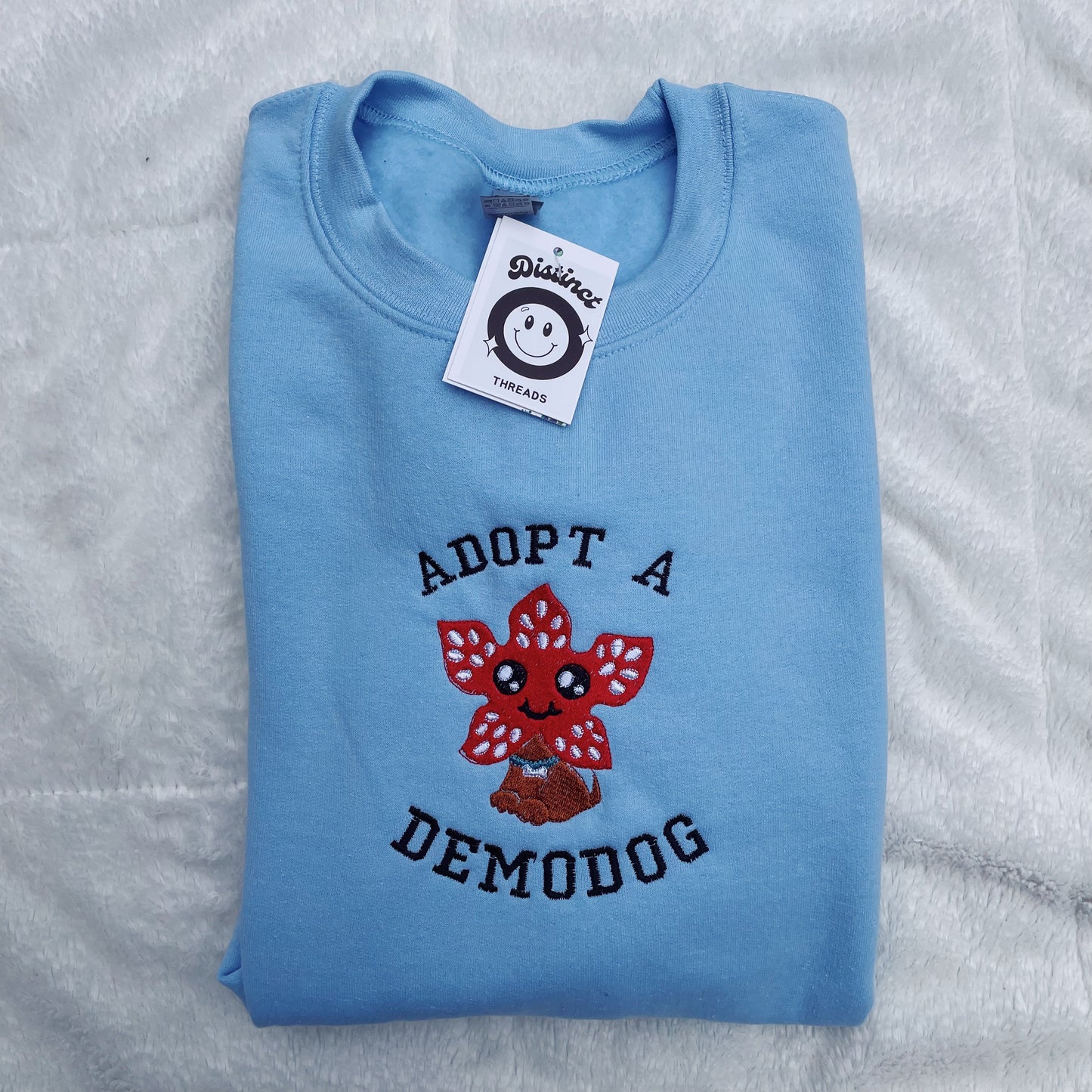 Demodog Stranger Things Inspired Embroidered Crewneck Sweatshirt