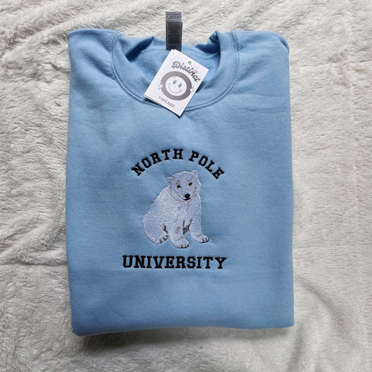 North Pole University Embroidered Crewneck Sweatshirt