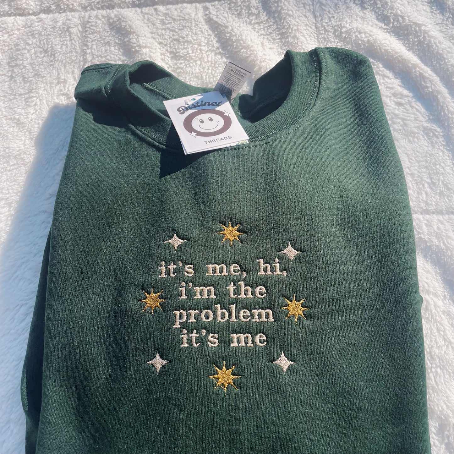 It's Me, Hi, I'm The Problem It's Me Taylor Inspired Embroidered Crewneck Sweatshirt