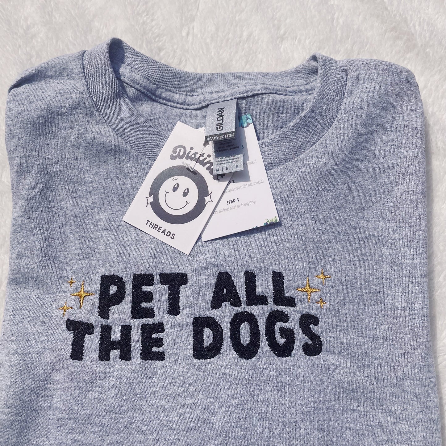 Pet All The Dogs Embroidered T-Shirt