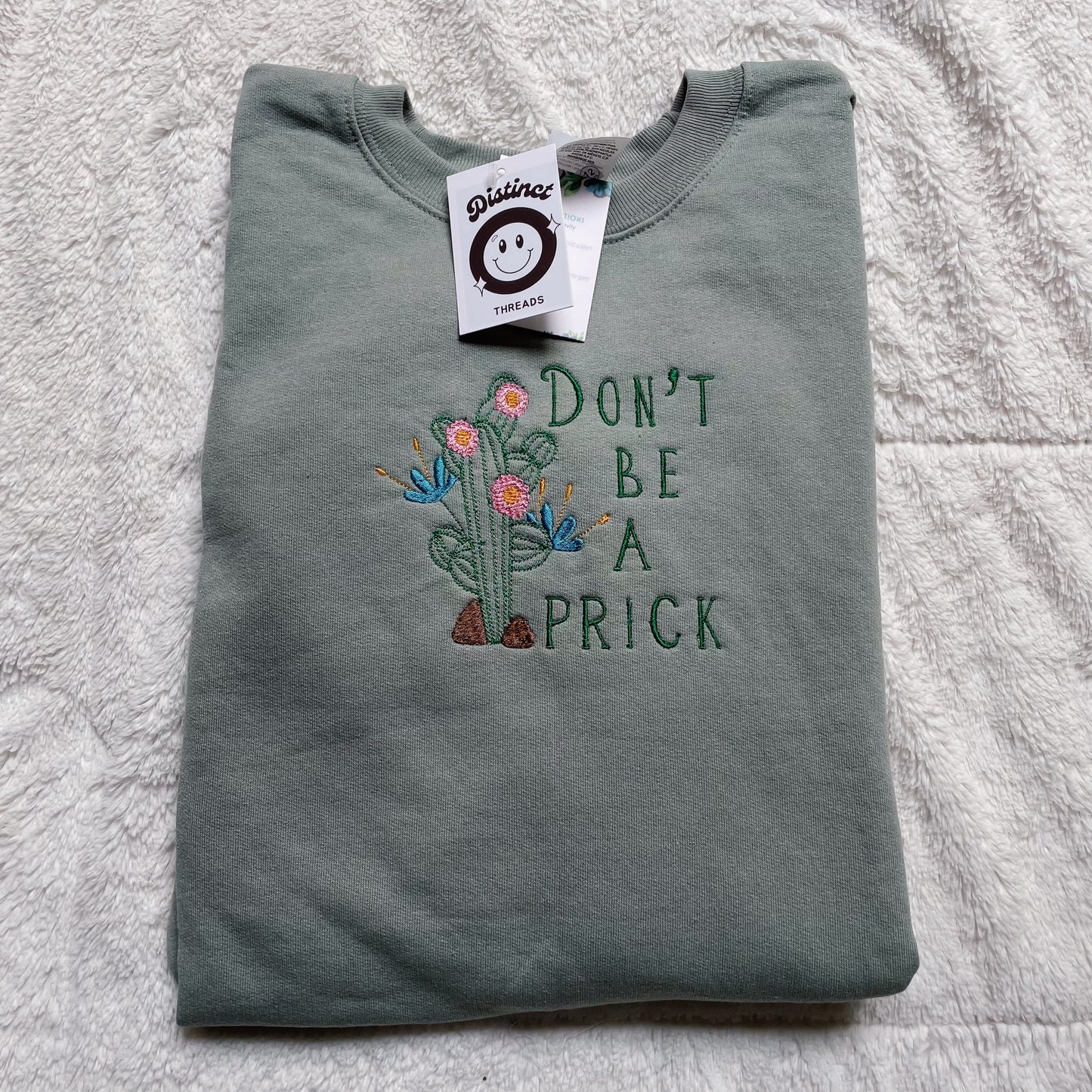 Don't Be A Prick Cactus Embroidered Crewneck Sweatshirt