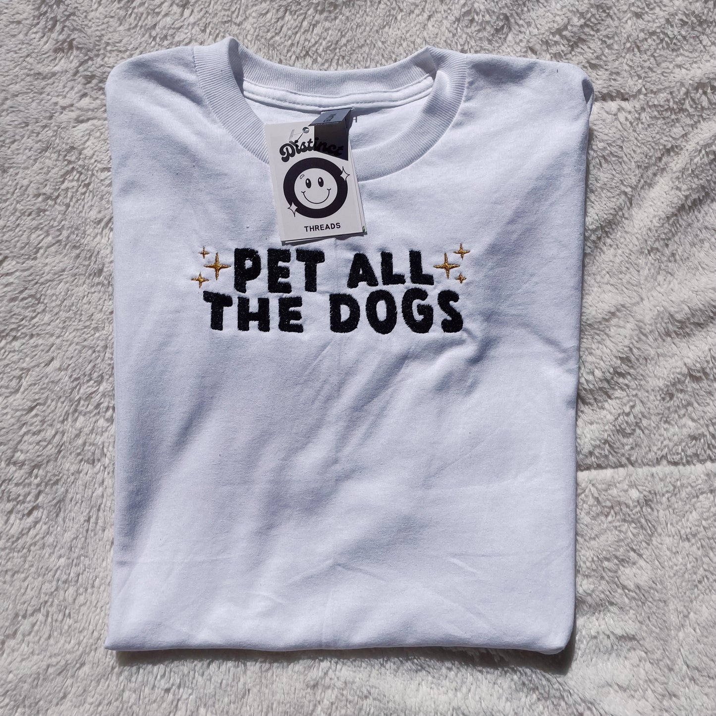 Pet All The Dogs Embroidered T-Shirt