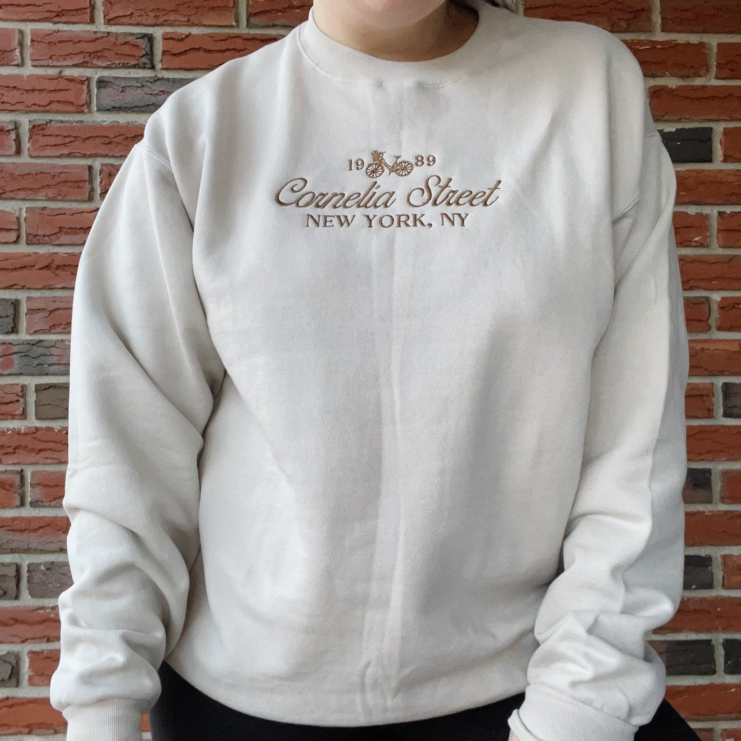 Cornelia Street New York Taylor Inspired Embroidered Crewneck Sweatshirt