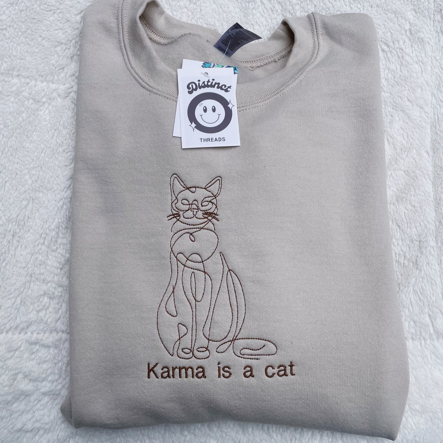 Karma Is A Cat Taylor Inspired Embroidered Crewneck Sweatshirt