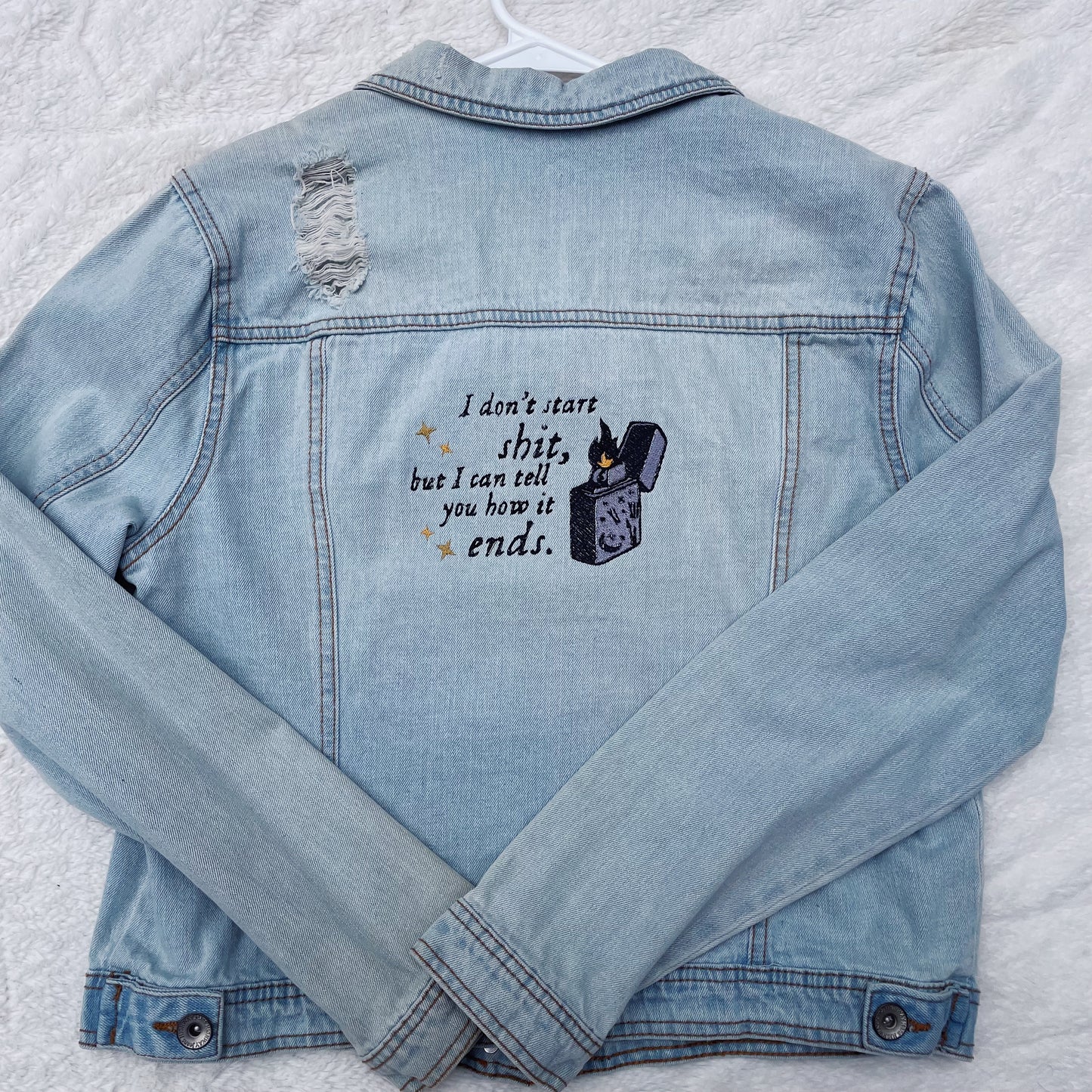 Taylor Inspired Vigilante Sh*t Inspired Jean Jacket - Size Large