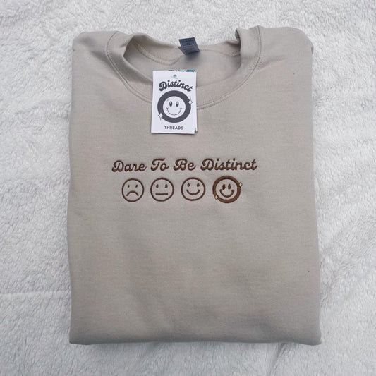 Dare To Be Distinct Smileys Embroidered Crewneck Sweatshirt