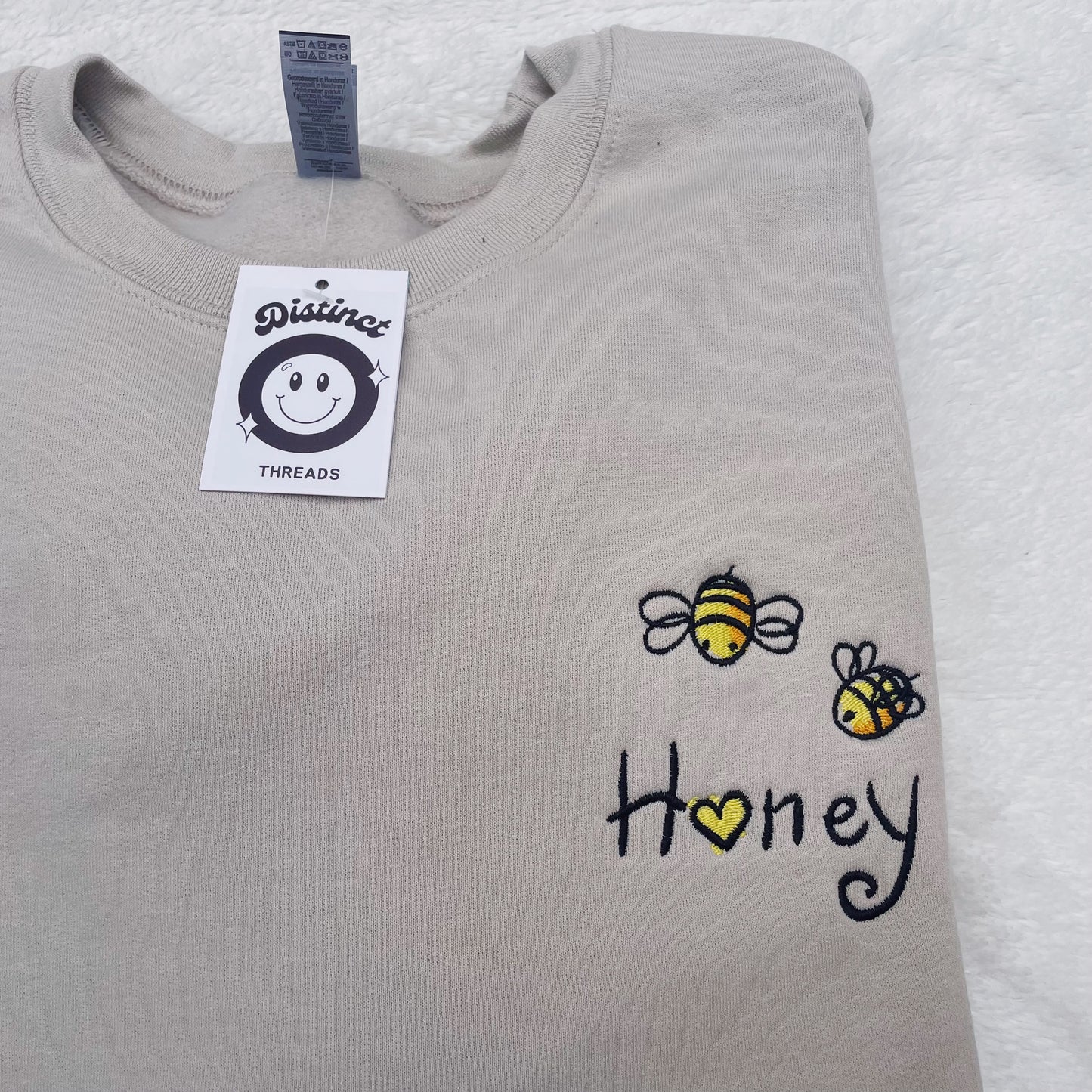 Honey Bees Embroidered Crewneck Sweatshirt