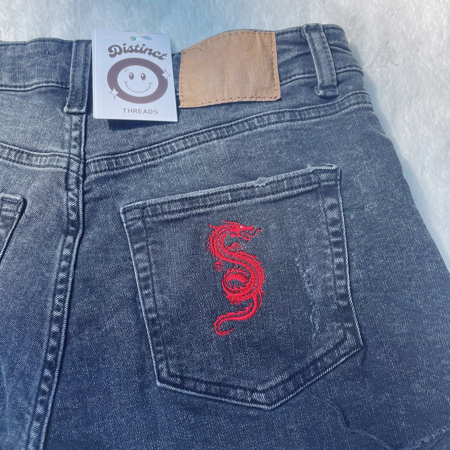 Dragon H&M Embroidered Jean Shorts - Size 4