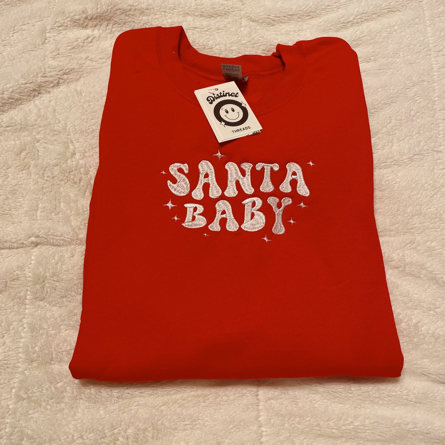 Santa Baby Embroidered Crewneck Sweatshirt