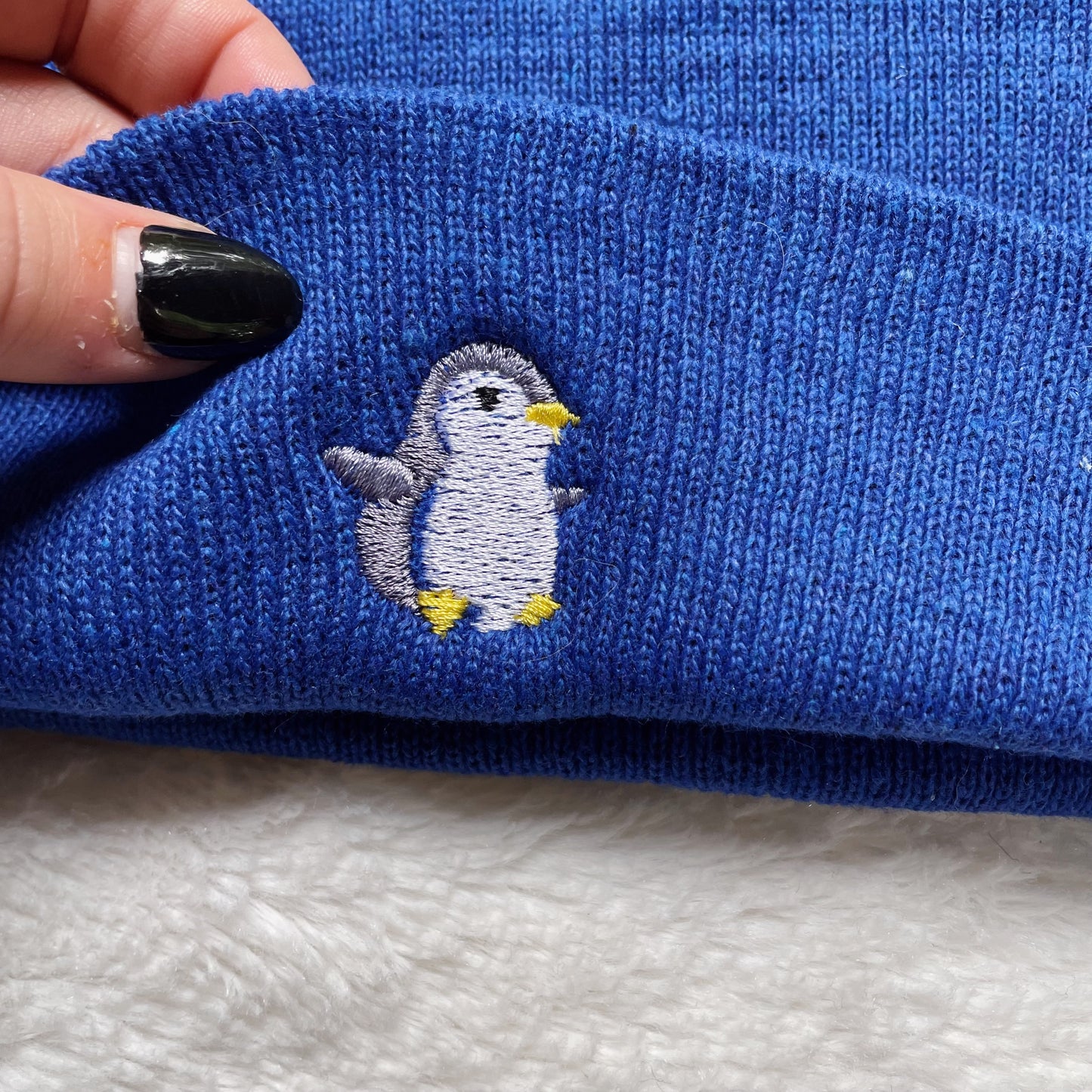 Baby Penguin Embroidered Beanie