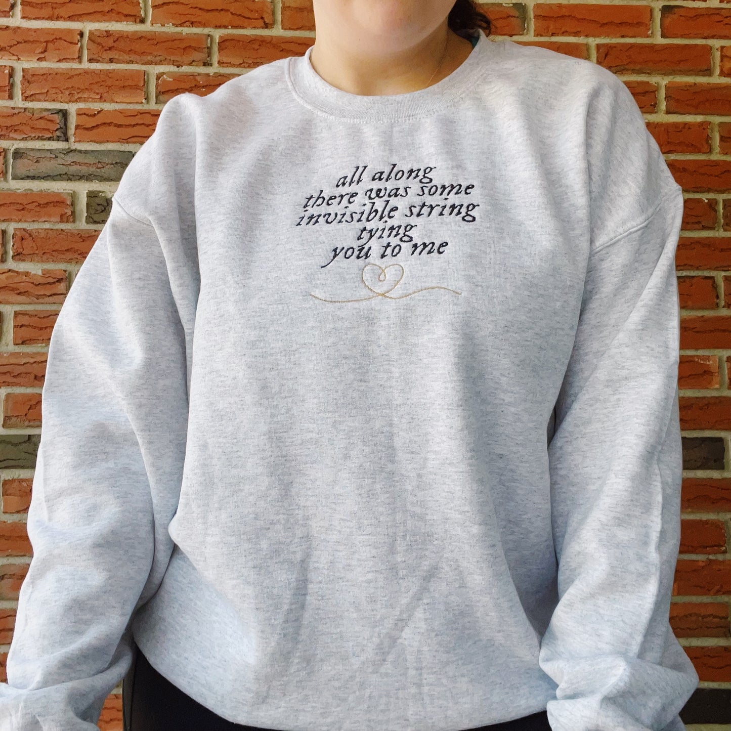 Invisible String Taylor Inspired Embroidered Crewneck Sweatshirt