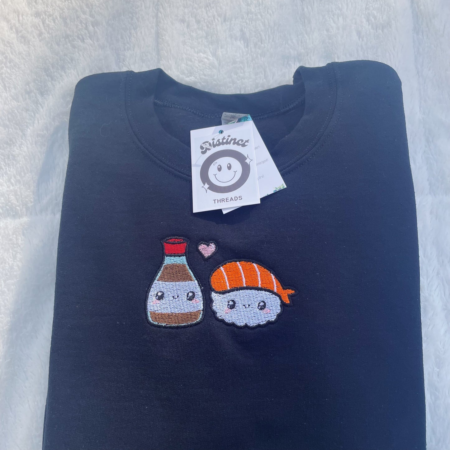 Sushi & Soy Sauce Embroidered Crewneck Sweatshirt