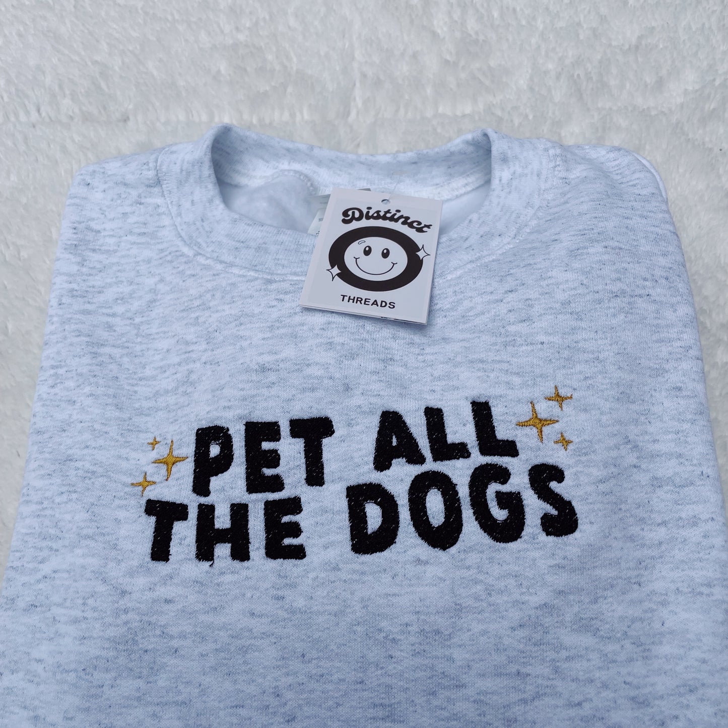 Pet All The Dogs Embroidered Crewneck Sweatshirt