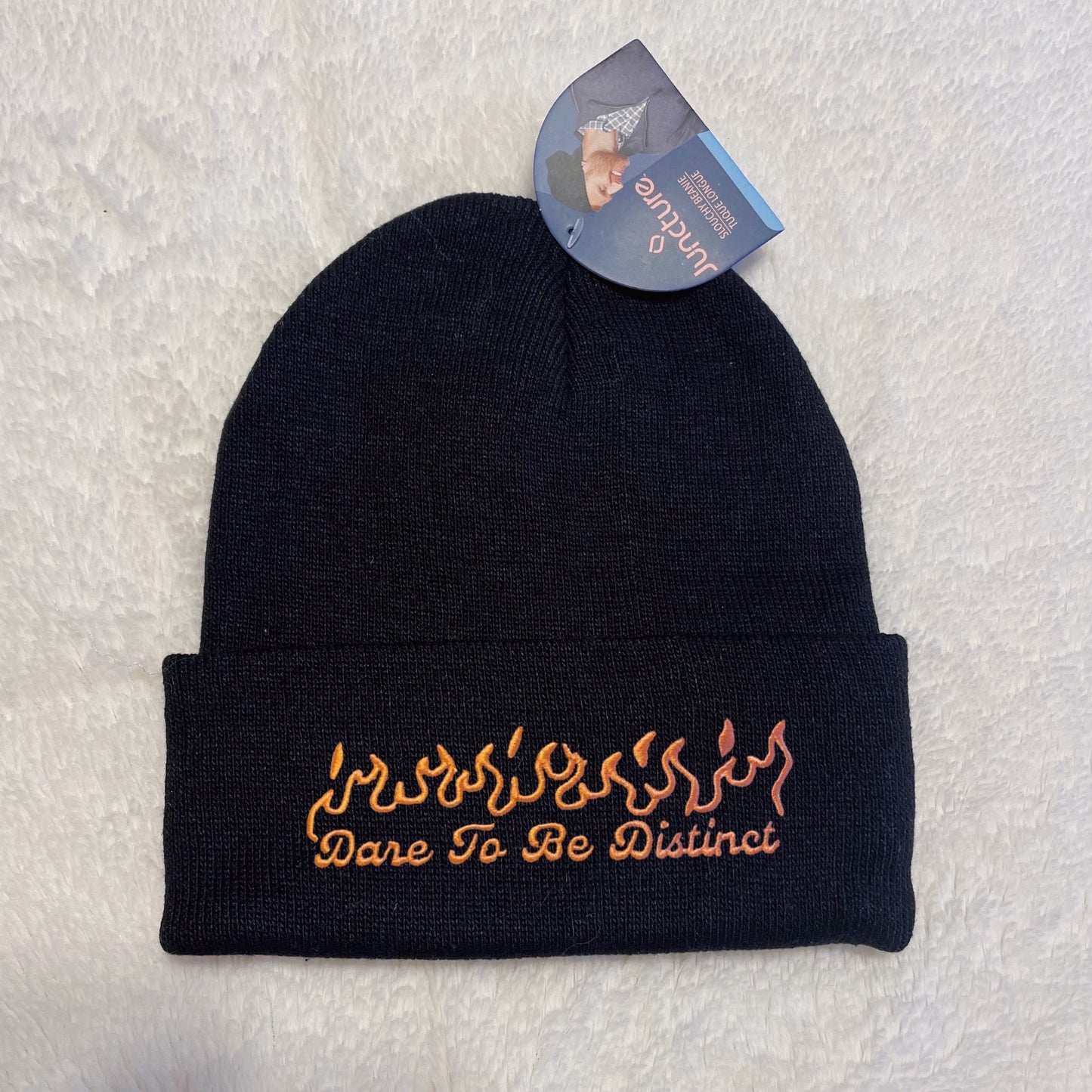 Dare To Be Distinct Flames Embroidered Beanie