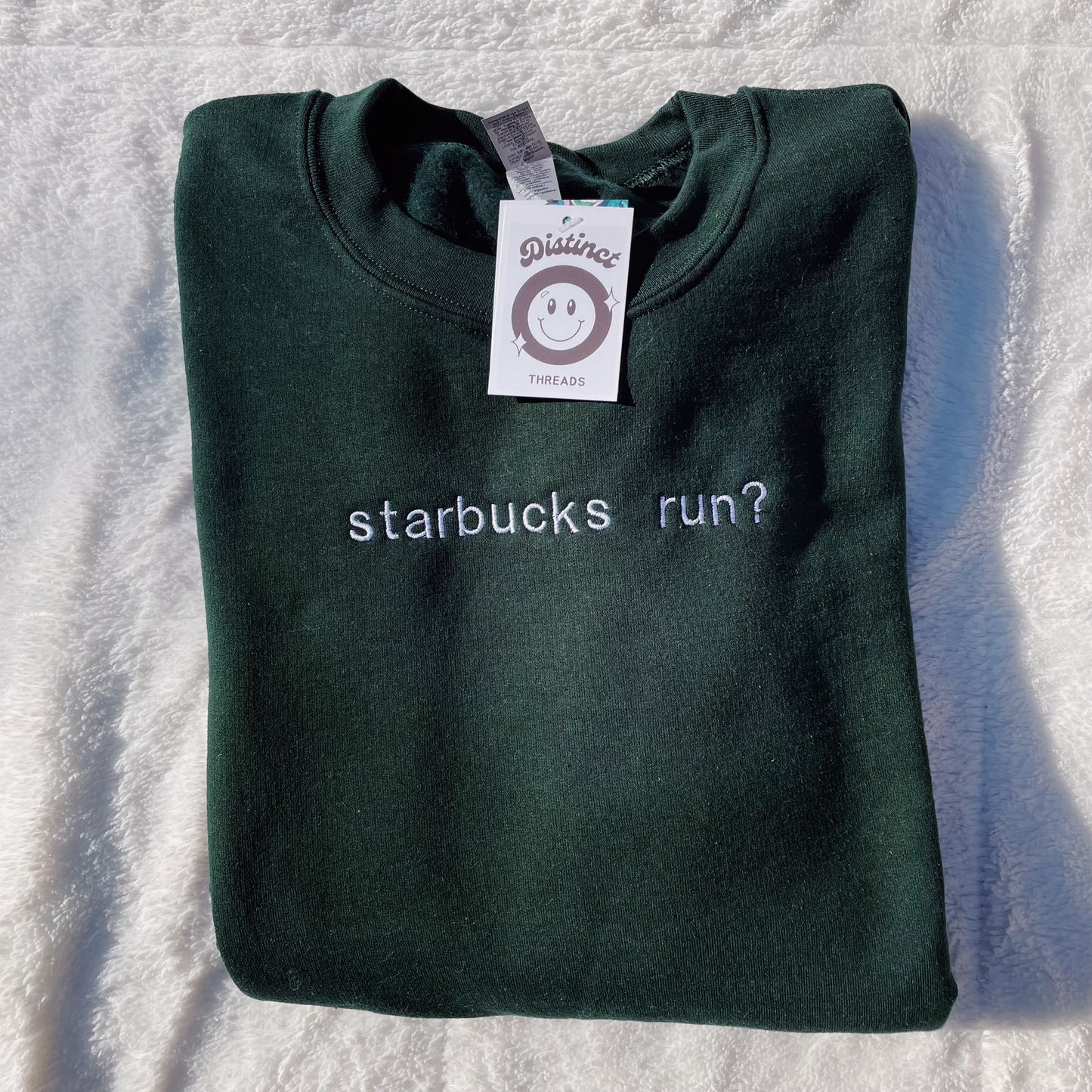 Starbucks Run? Embroidered Crewneck Sweatshirt