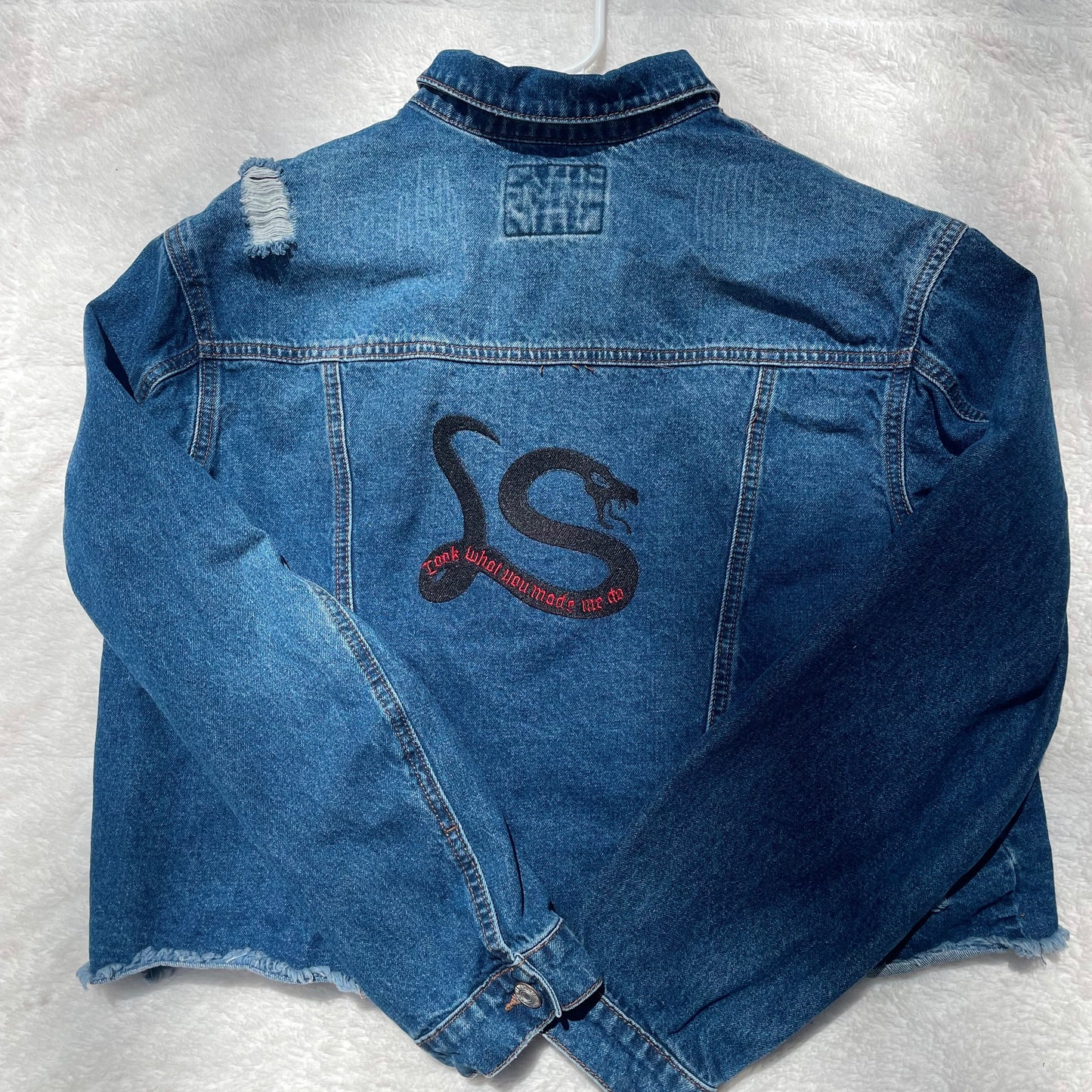 Taylor Inspired Look What You Made Me Do Jean Jacket - Size 1XL