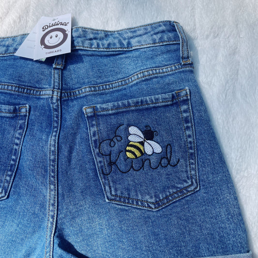 Bee Kind Wild Fable Embroidered Jean Shorts - Size 4