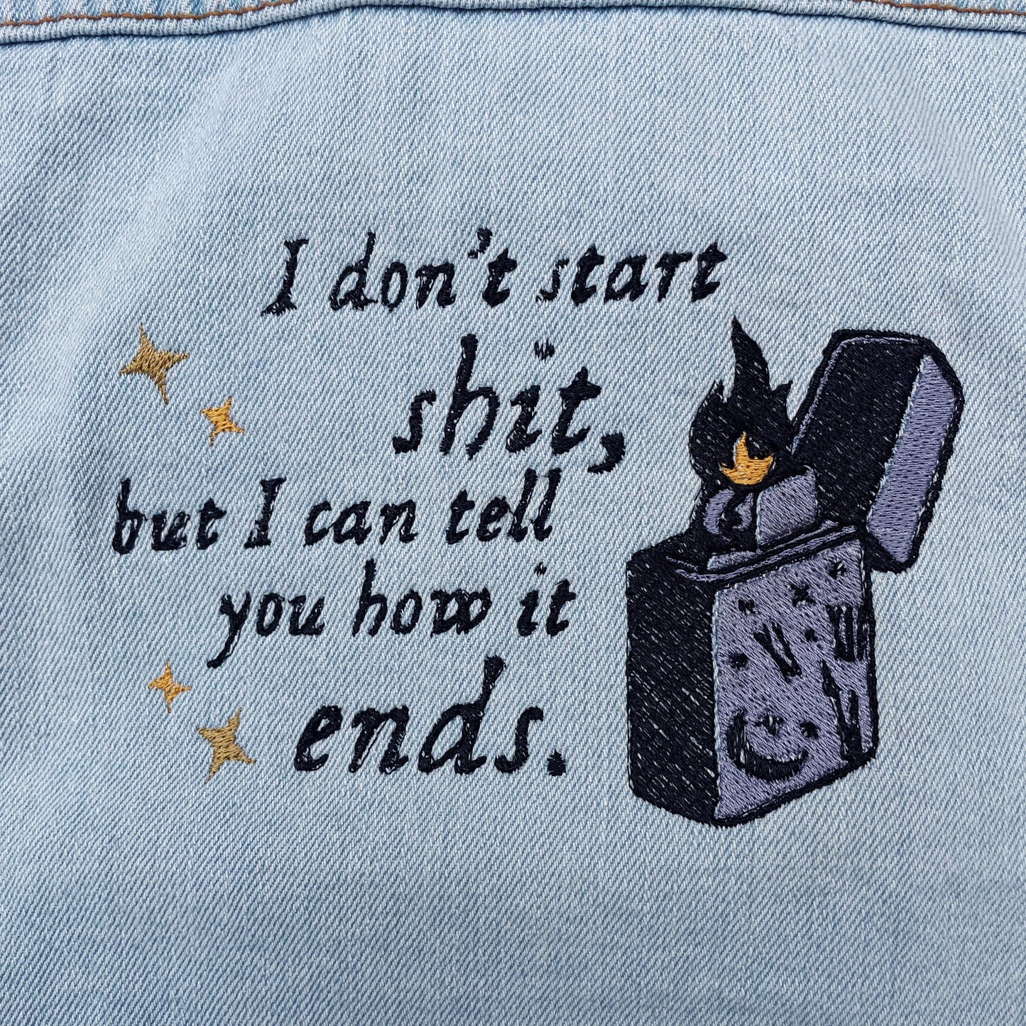 Taylor Inspired Vigilante Sh*t Inspired Jean Jacket - Size Large